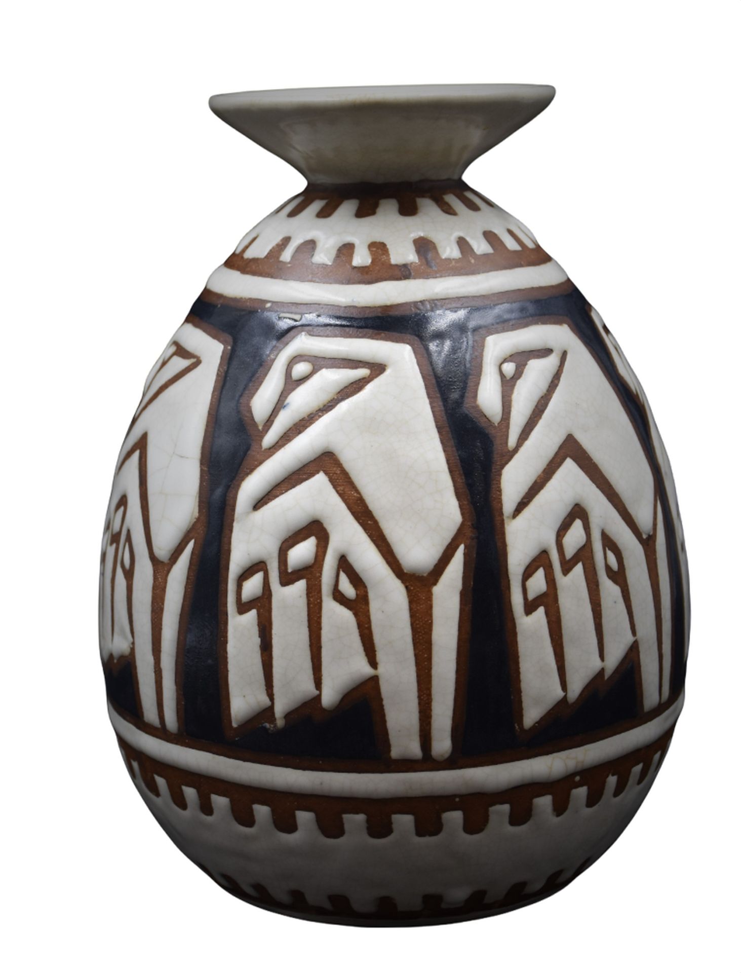 Charles Catteau (1880-1966) Charles CATTEAU (1880-1966) Boch Keramis炻器花瓶。装饰品D 93&hellip;