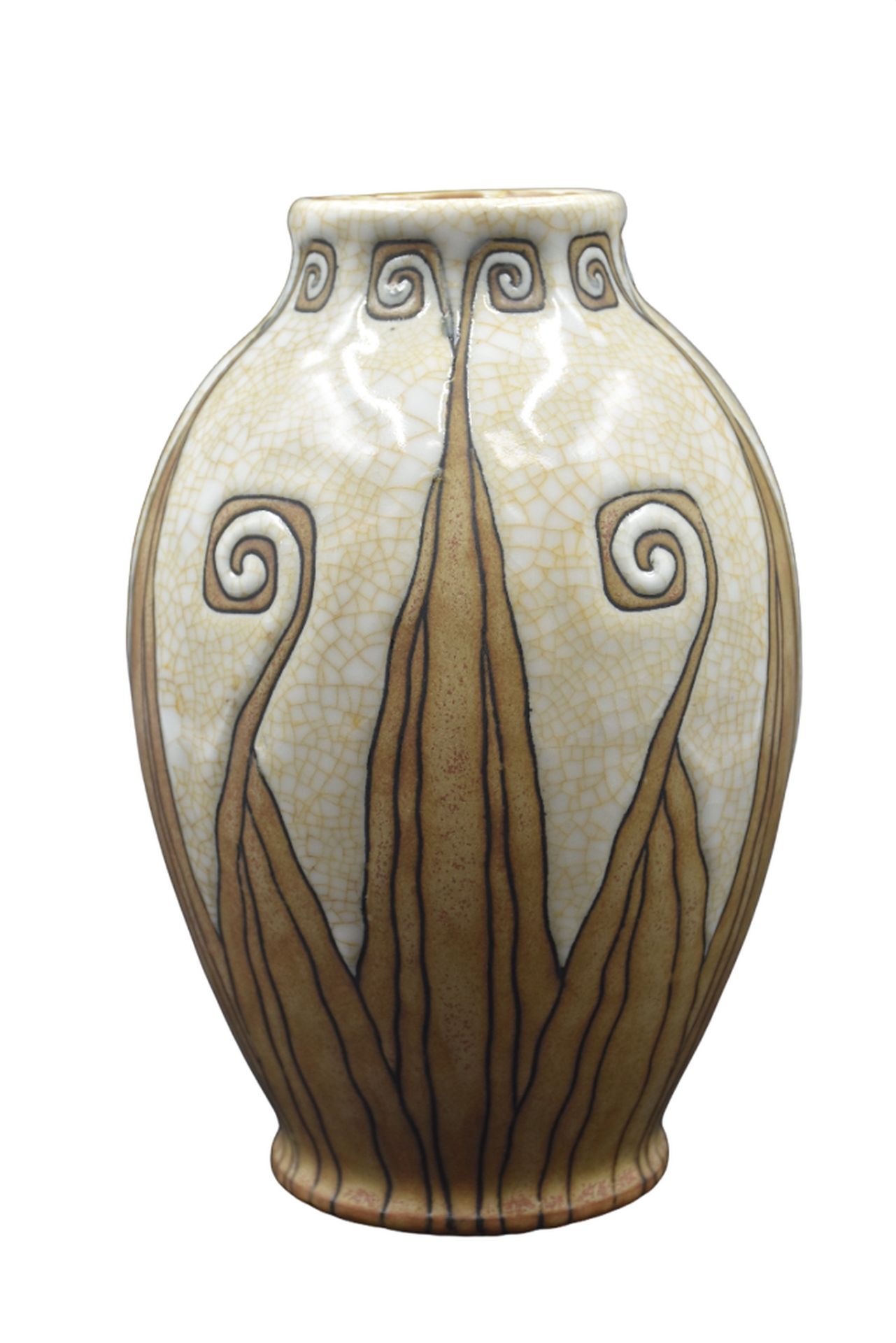 Charles Catteau (1880-1966) Charles CATTEAU (1880-1966). Vase in stoneware Boch &hellip;