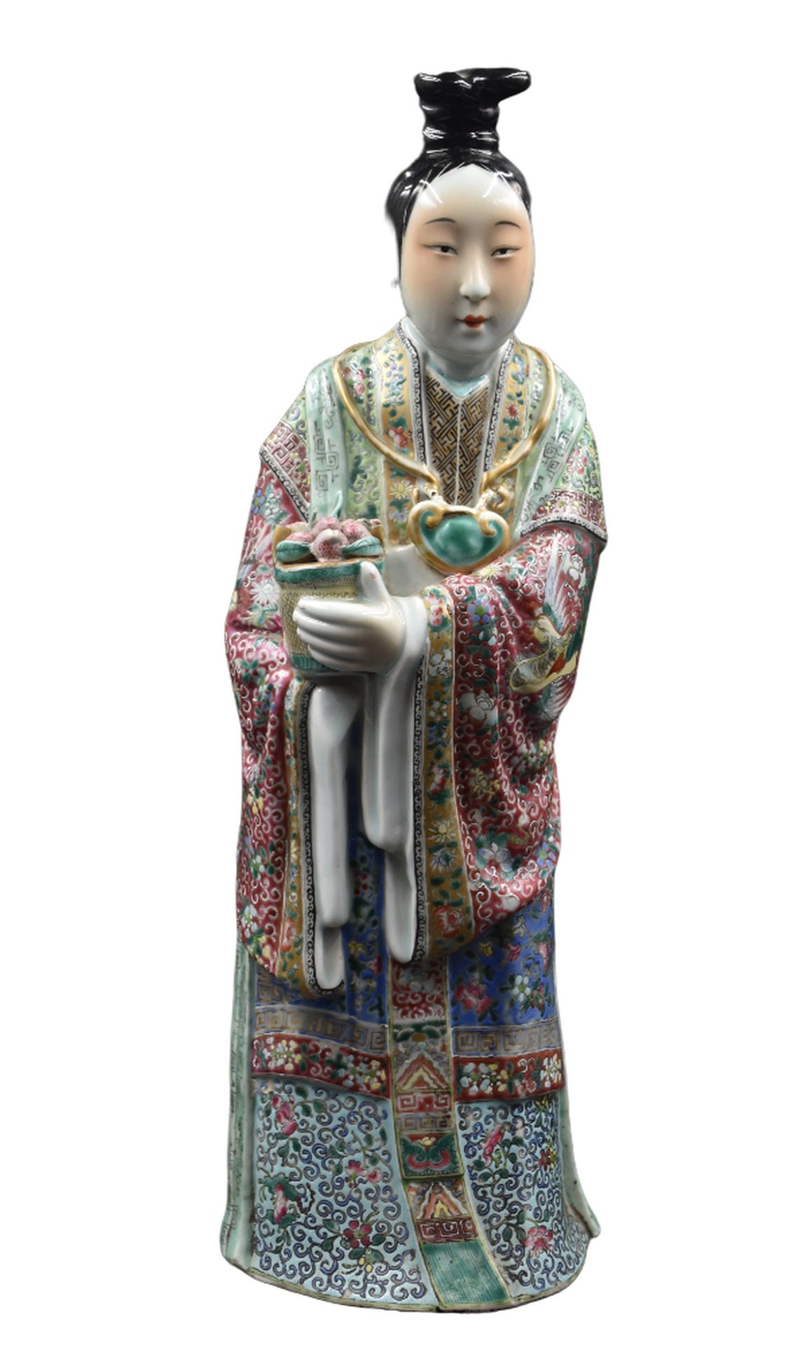 Null Lady of court in porcelain of China. Missing enamel. Ht : 54 cm. 

NL: Chin&hellip;