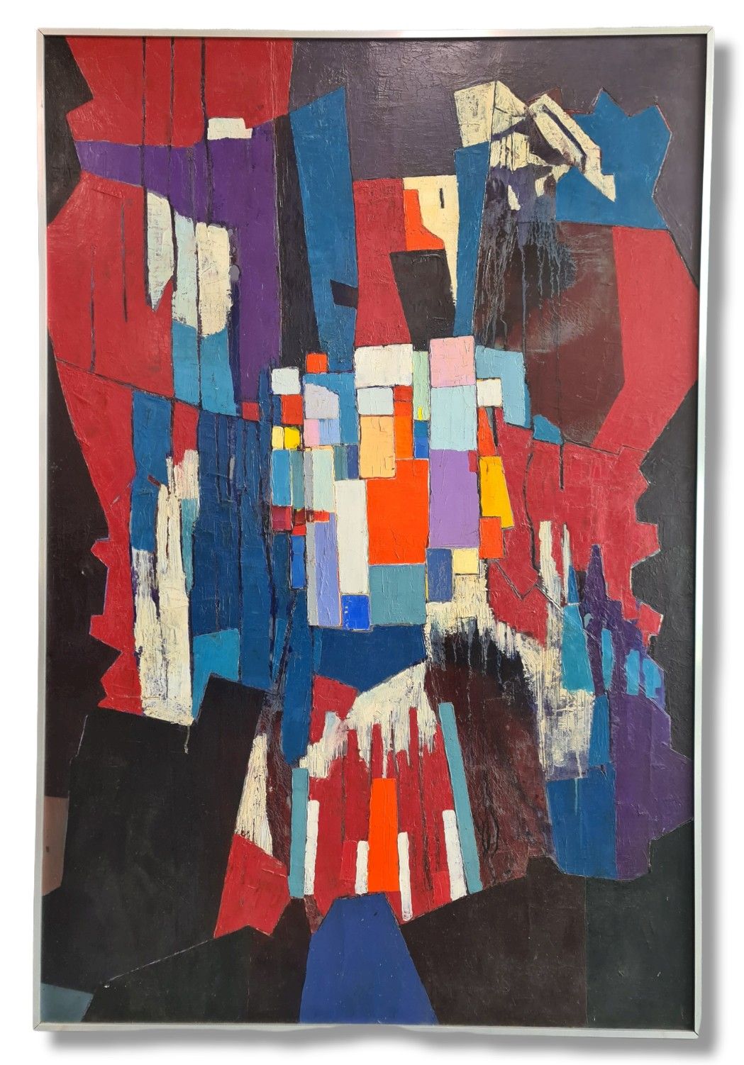 Jean Marie PLANQUE (1932-1922). 让-玛丽-普朗克（1932-1922）。画布上的抽象主义。布面油画。尺寸：99 x 148厘米。&hellip;