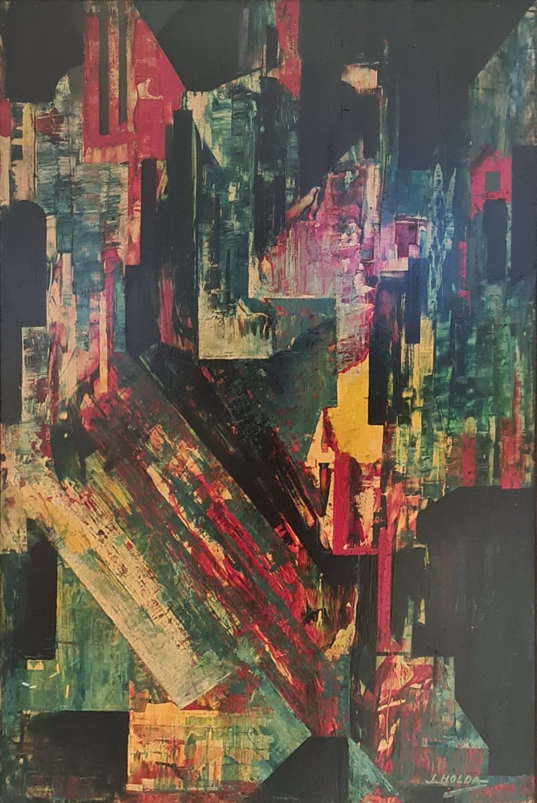 Stany HOLDA (1919-1981) 斯坦尼-霍尔达（1919-1981）。抽象主义。油画在面板上。尺寸：90 x 60厘米。

斯坦尼-霍尔达（19&hellip;