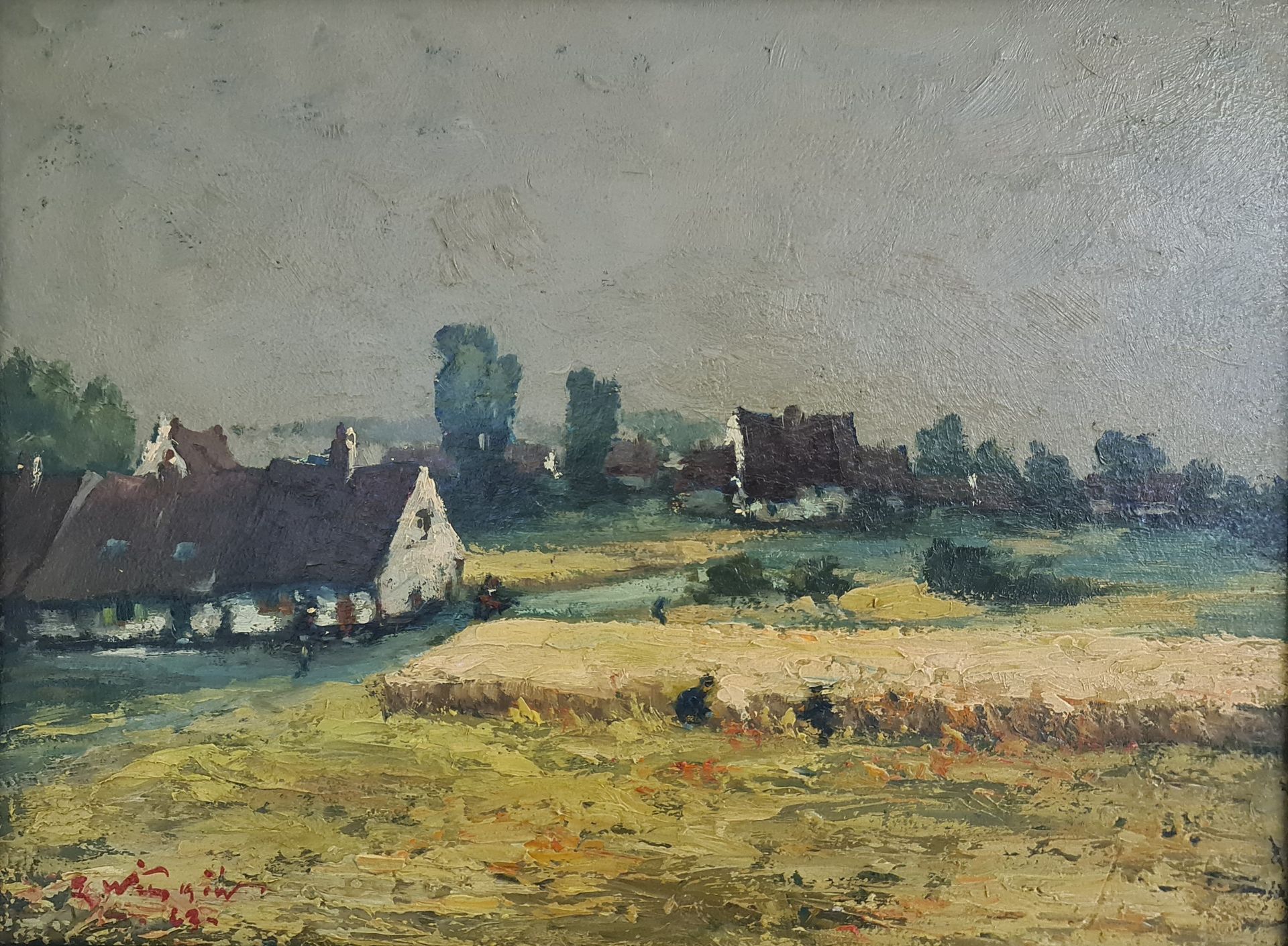 Emile WILKIN (1905-1993) Emile WILKIN (1905-1993).沼泽地的风景。布面油画。尺寸：41 x 32厘米。

埃米尔&hellip;