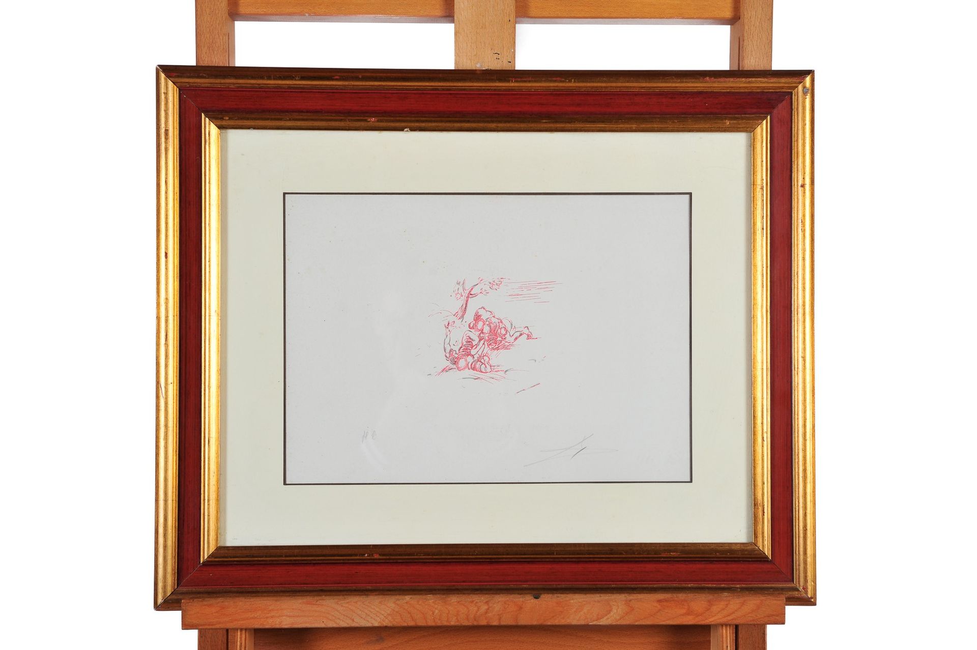Salvador Dali - Wrestlers 纸上石版画 
25 x 34厘米
在框架内。