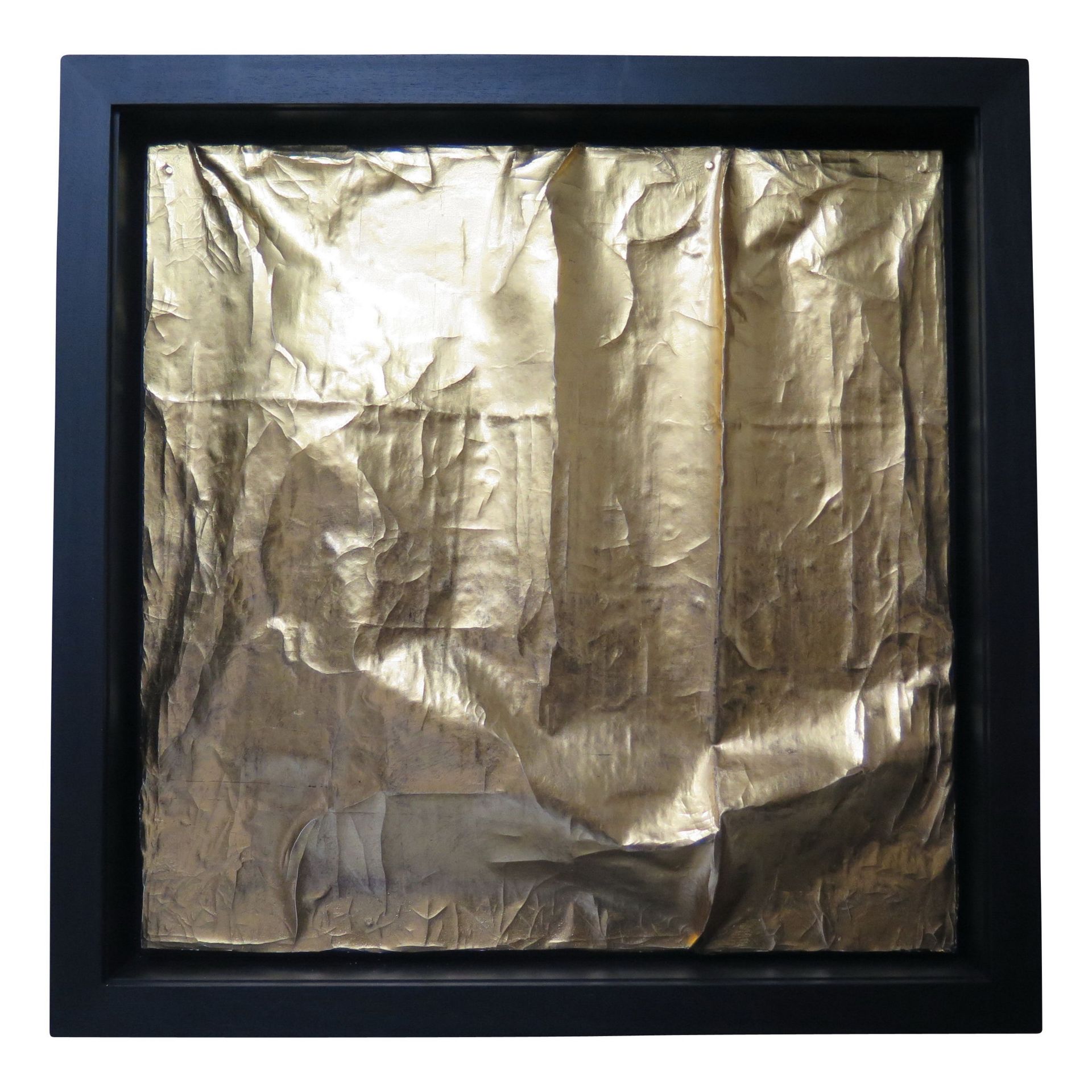 Null 1 Tableau “Square 1” en toile doré à l’or fin 22.7 carats dans un cadre en &hellip;