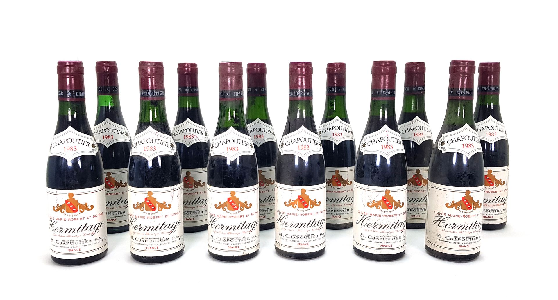 Null 12	 1/2 bouteilles 	Chapoutier 	1983, 	Hermitage Rouge "Cuvée Marie-Robert &hellip;
