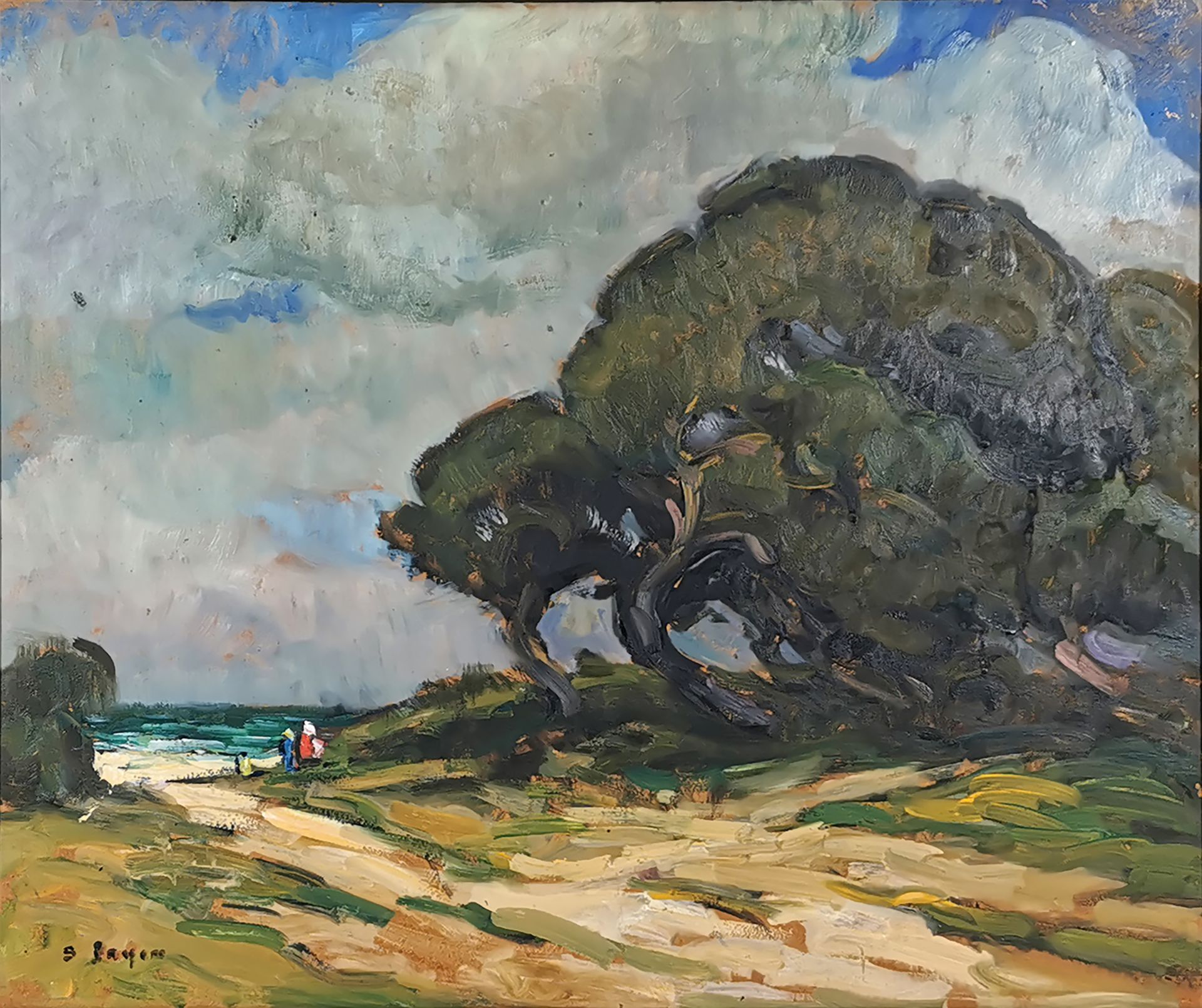 Null 苏珊娜-派恩（20世纪的学校）

有松树的海边

签名的伊索尔板上的油画

45,5 x 55 cm

有框