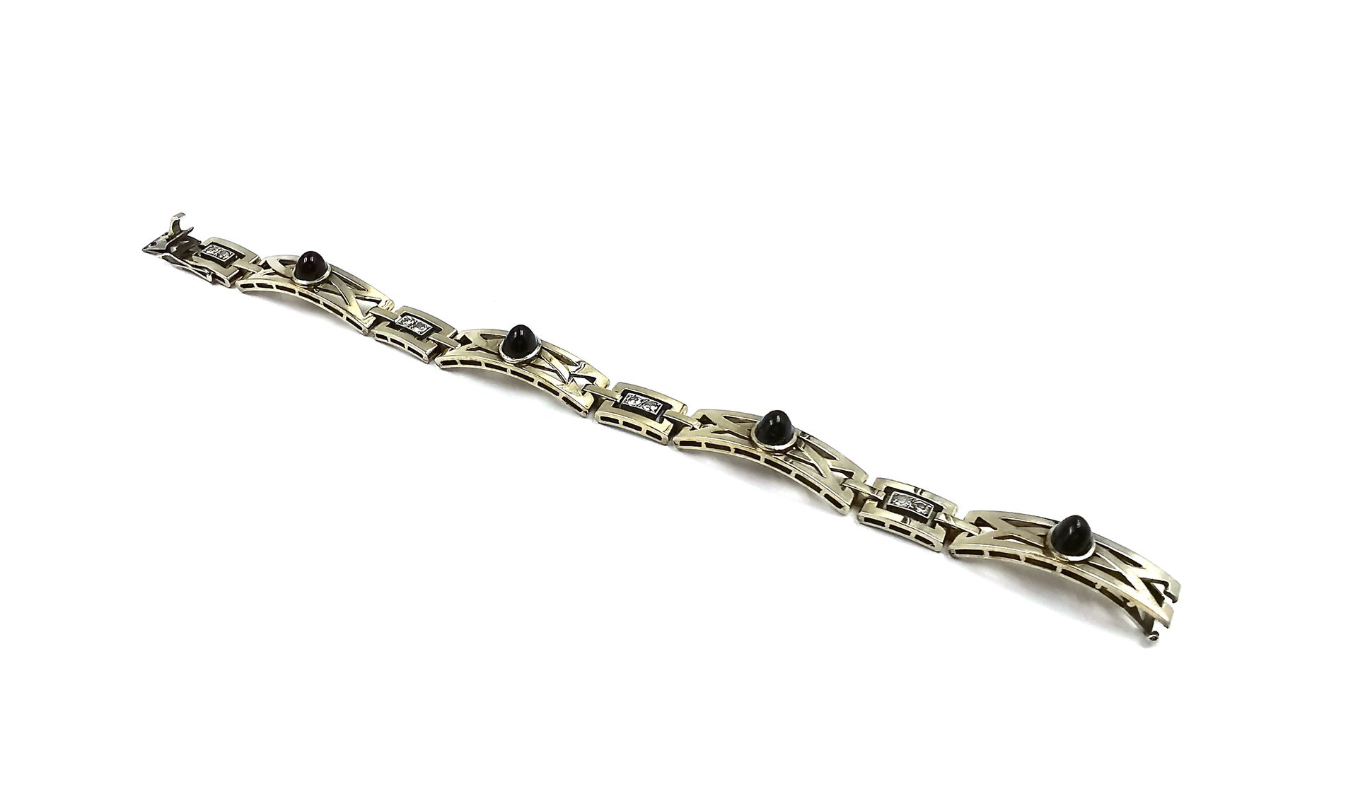 Null Art-Déco-Armband aus 18 K (750 Tausendstel) Weißgold, mit durchbrochenen ge&hellip;