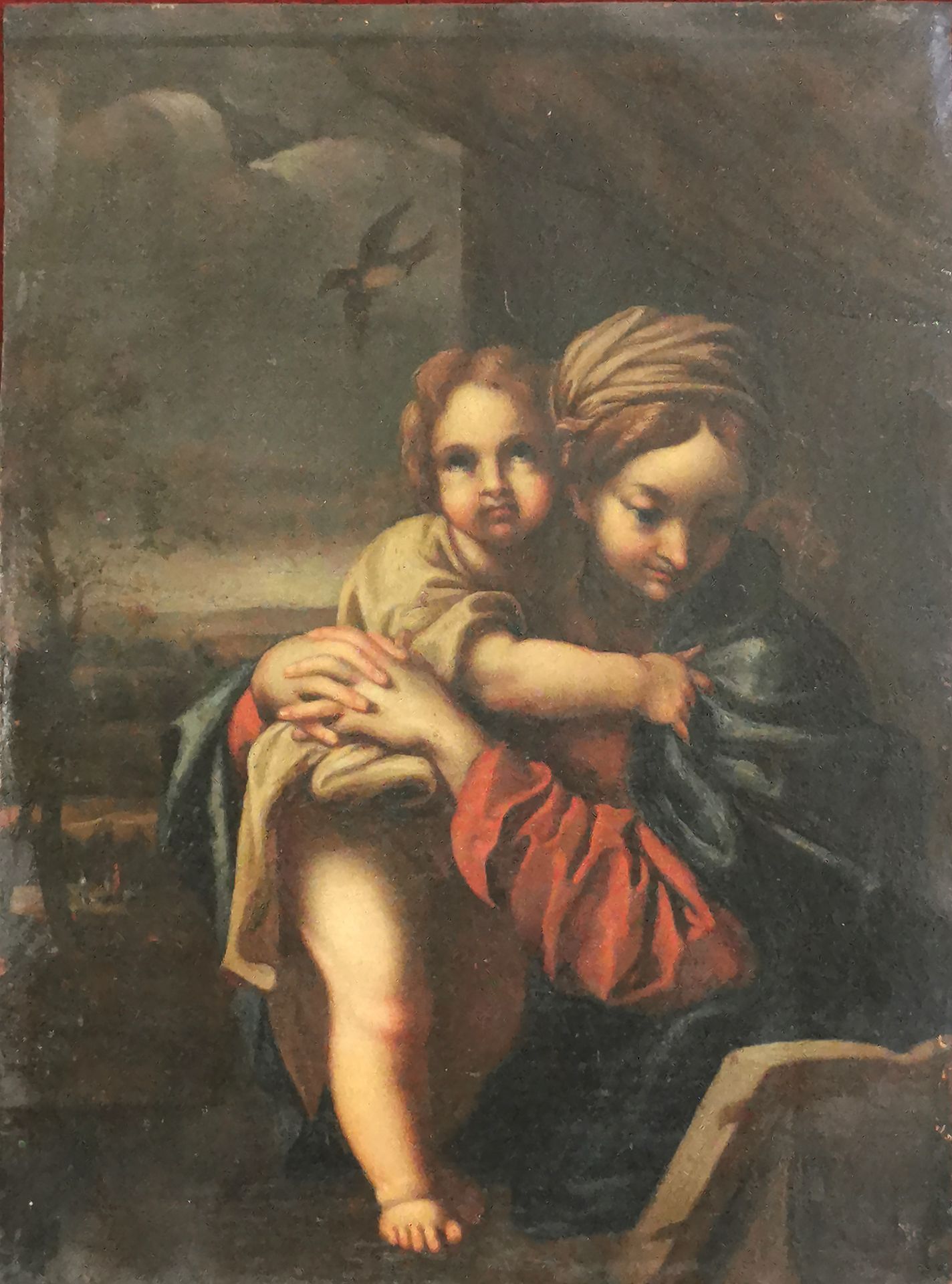 Null 19世纪的意大利学校

圣母与圣婴

铜上油彩

20,8 x 15,2 cm

有框（45,5 x 35,5厘米