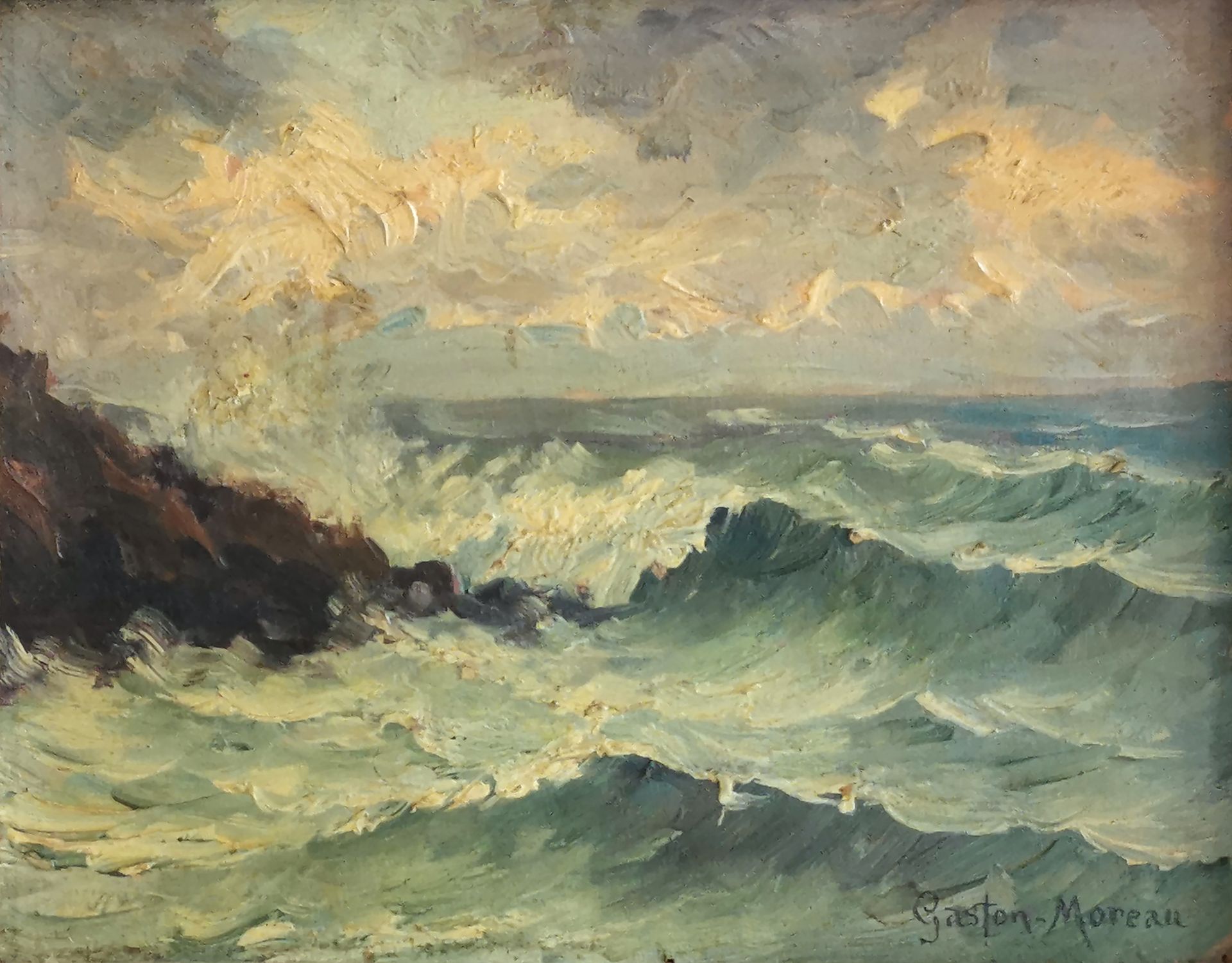 Null Gaston MOREAU (20世纪的学校)

海边

纸板上的油画，已签名

18,5 x 23 cm 正在观看

有框