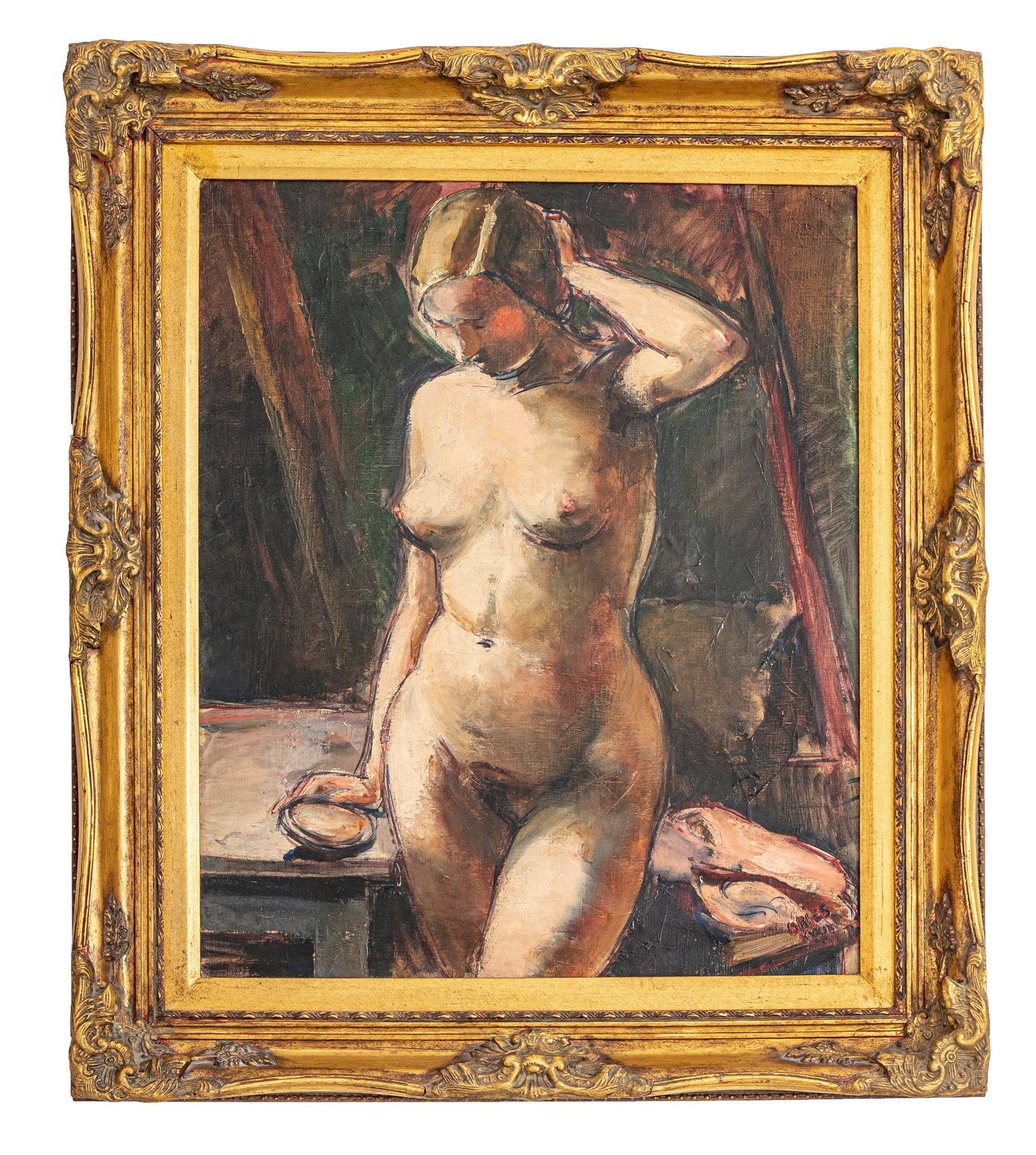 Null Jean DRIES (1905-1973) Jean DRIESBACH说

女性在厕所的裸体

布面油画，右下角有签名

65 x 54 cm

&hellip;