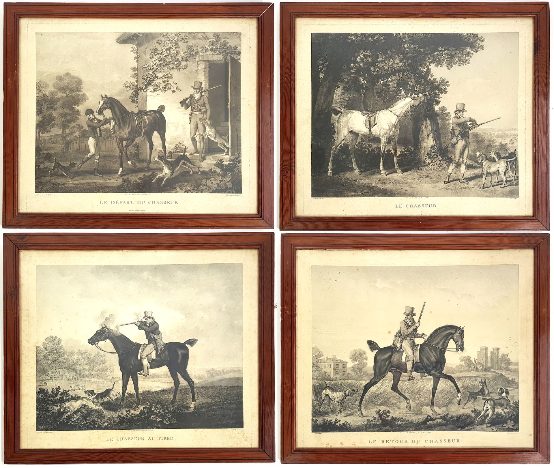 Null 仿照卡尔-韦尔内（1758-1836）和菲利贝尔-路易-德布库尔（1765-1832）的作品

猎人的离开、猎人、猎人的拍摄和猎人的回归

四幅带标题&hellip;