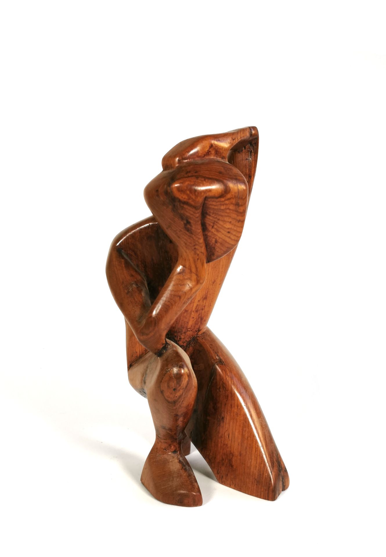 Null WORK FROM THE 80'S

"Crouching man".

Direct carving in wood.

H. 31 cm
