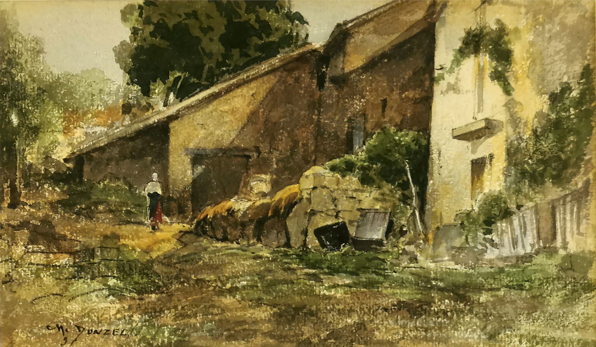 Null Charles DONZEL (1824-1889)

Vista di una fattoria

Acquerello su carta firm&hellip;