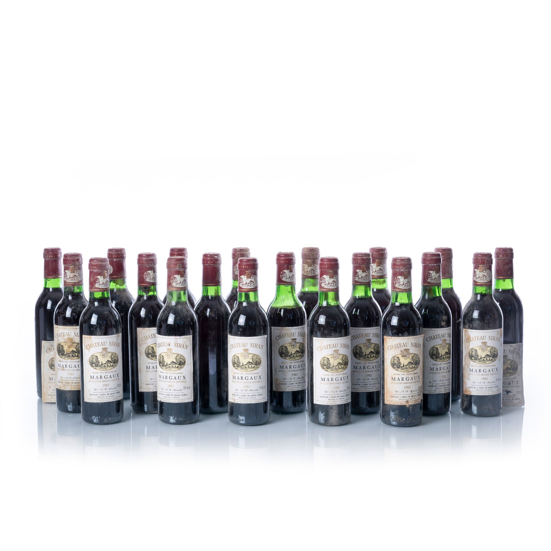 20 demi-bouteilles (37,5 cl) CHÂTEAU SIRAN 
Année : 1983 
Appellation : MARGAUX &hellip;