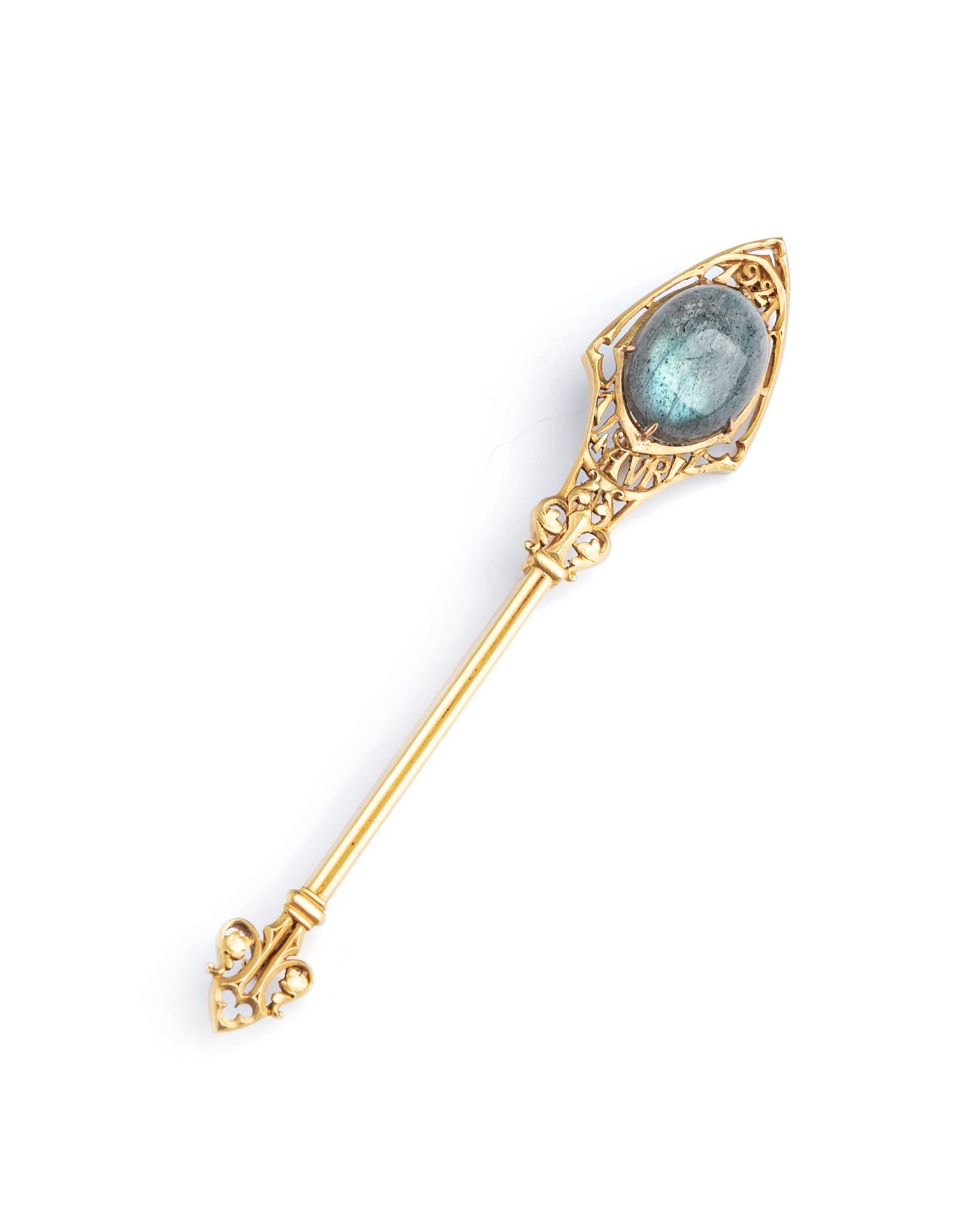Null Art nouveau brooch in yellow gold 18k (750 thousandths), decorated with a l&hellip;