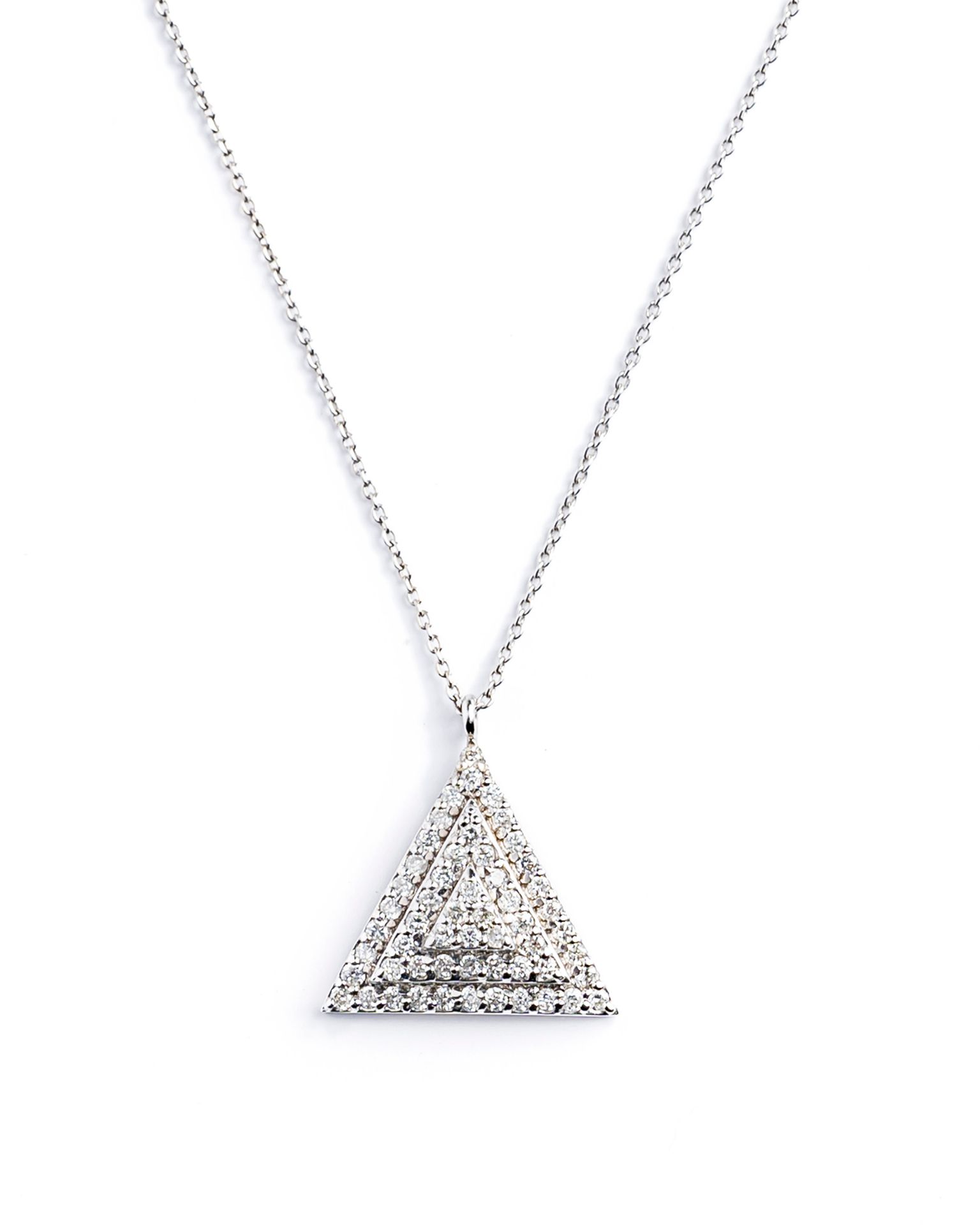 Null Pendant in white gold 18K (750 thousandths), of form triangle with degrees &hellip;