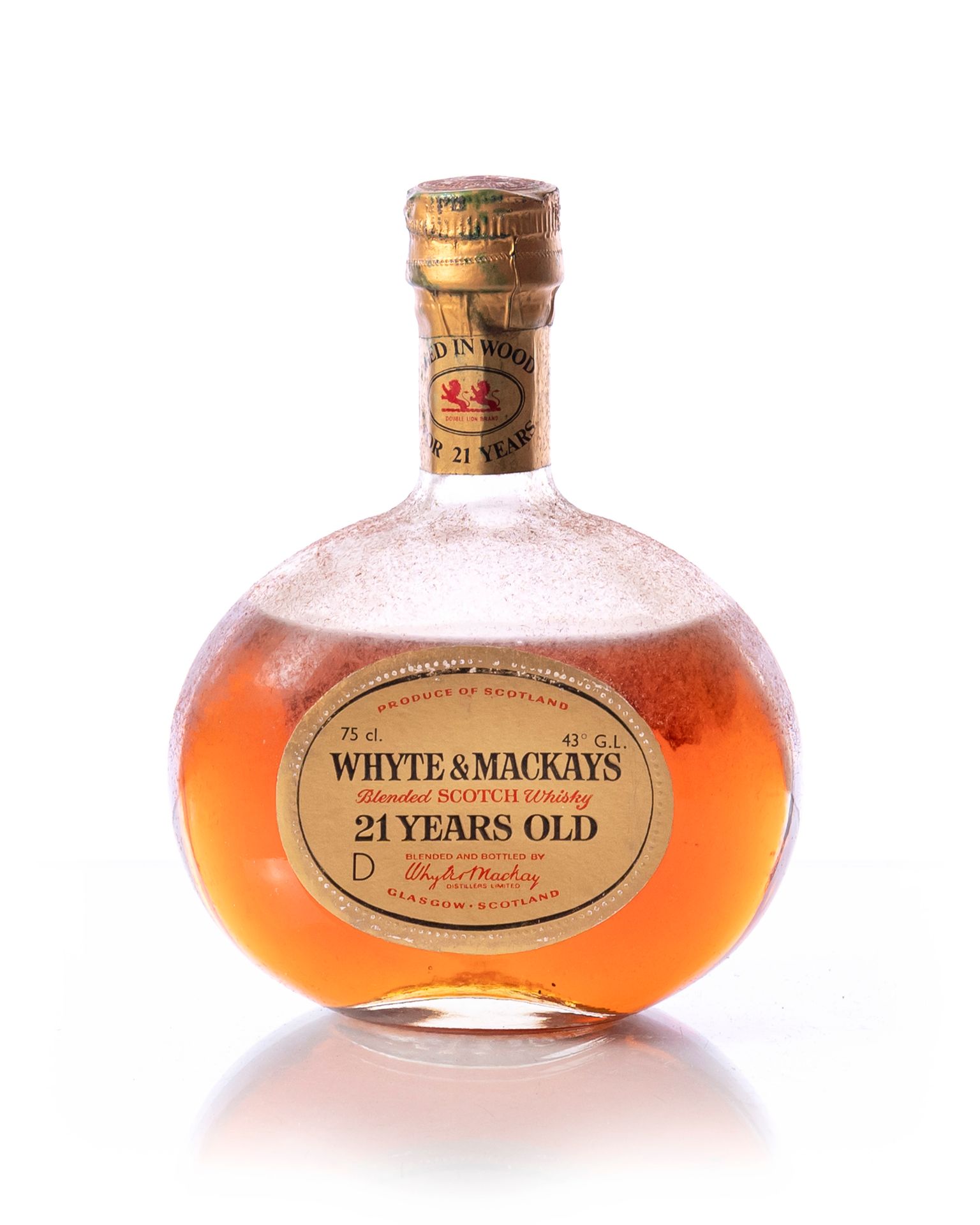 Null 1瓶 (75 cl. - 43°) SCOTCH WHISKY WHYTE MACKAYS 21年威士忌
年份：NM
标签 : 苏格兰威士忌
备注 :&hellip;