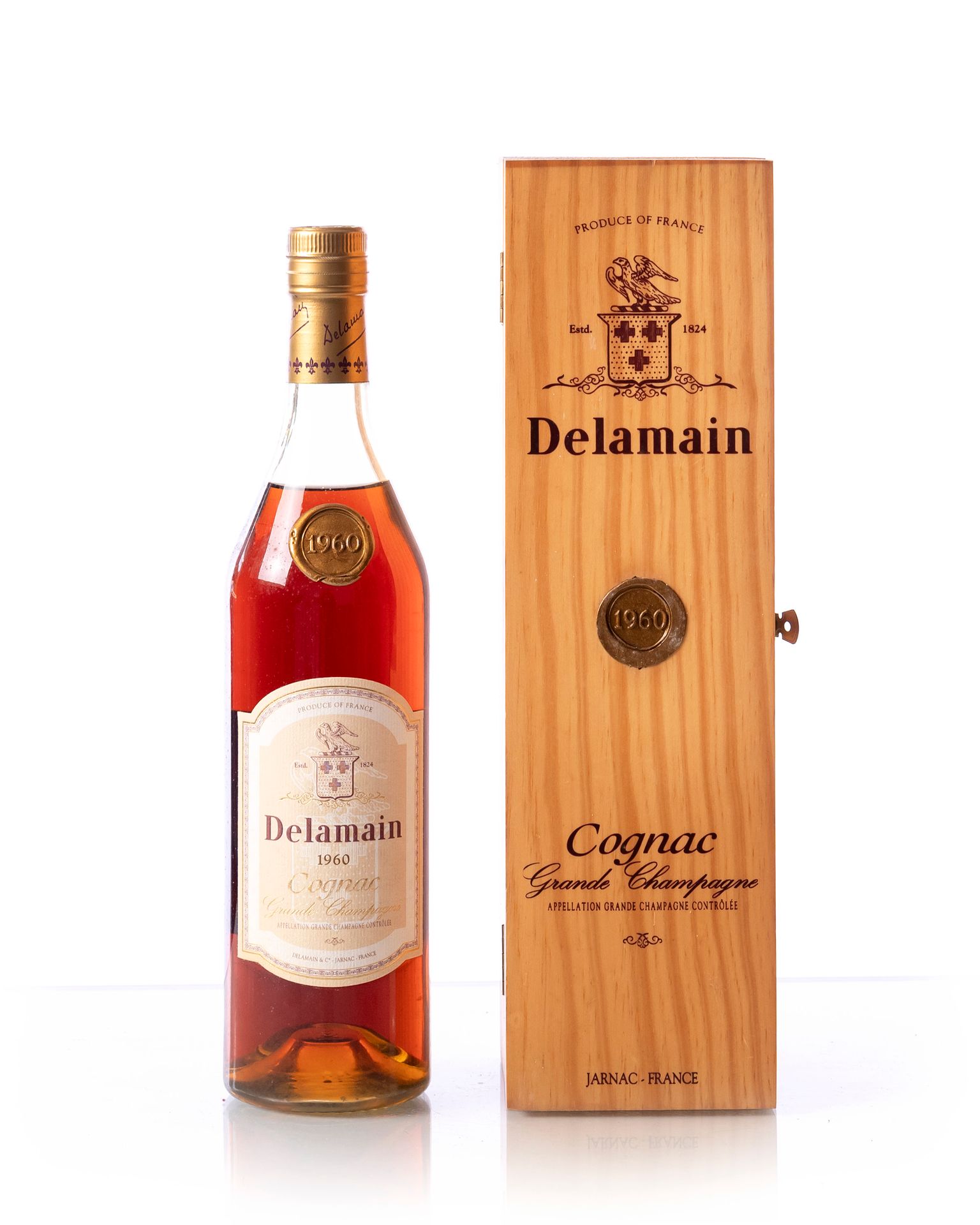 Null 1 bottiglia (75 cl. - 40°) COGNAC Grande Champagne DELAMAIN
Anno : 1960
Den&hellip;