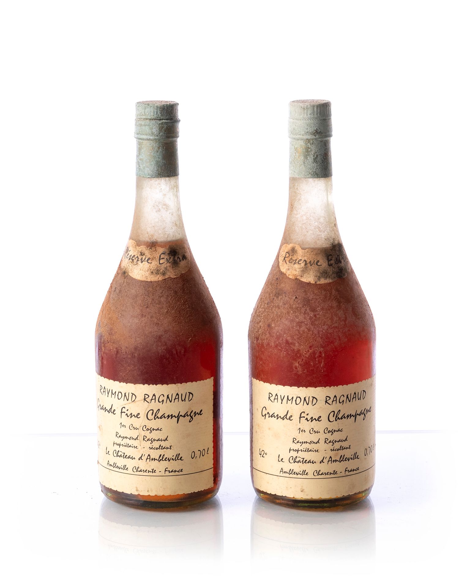Null 2 bouteilles (70 cl. – 42°) COGNAC Grande Fine Champagne 1er Cru Réserve Ex&hellip;