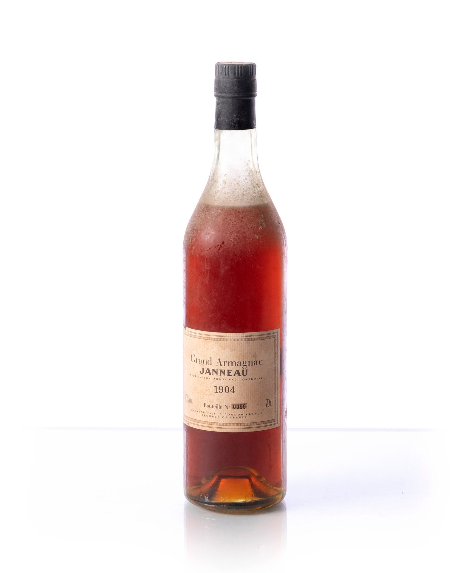 Null 1 botella (70 cl. - 40°) GRAND ARMAGNAC JANNEAU n°0099
Año : 1904
Denominac&hellip;