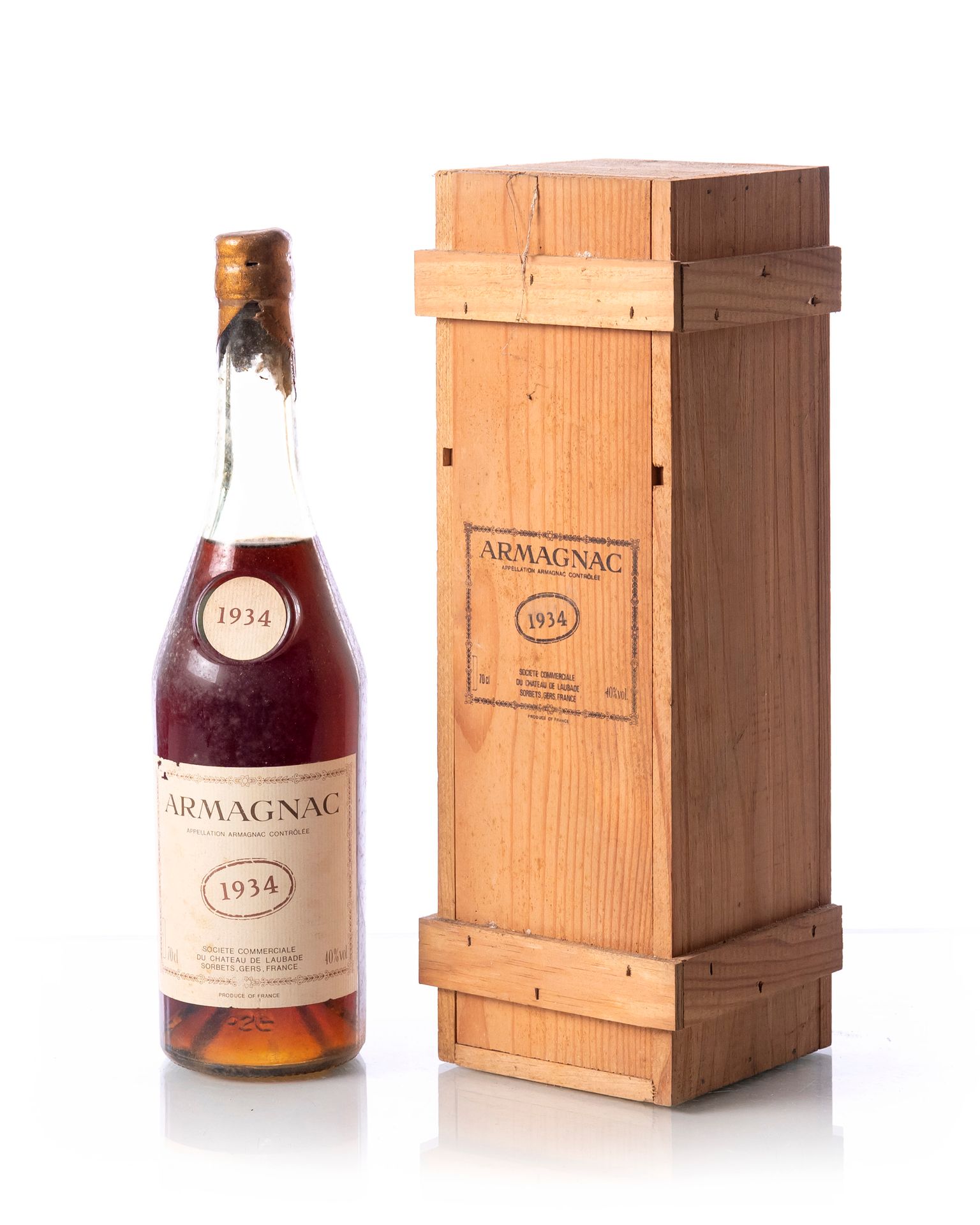 Null 1 bottle (70 cl. - 40°) ARMAGNAC CHÂTEAU LAUBADE
Year : 1934
Appellation : &hellip;