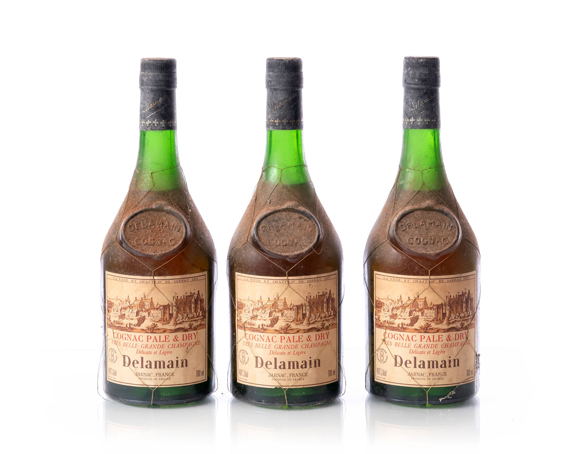 Null 3 Flaschen (70 cl. - 40°) COGNAC très Belle Grande Champagne PALE DRY - DEL&hellip;