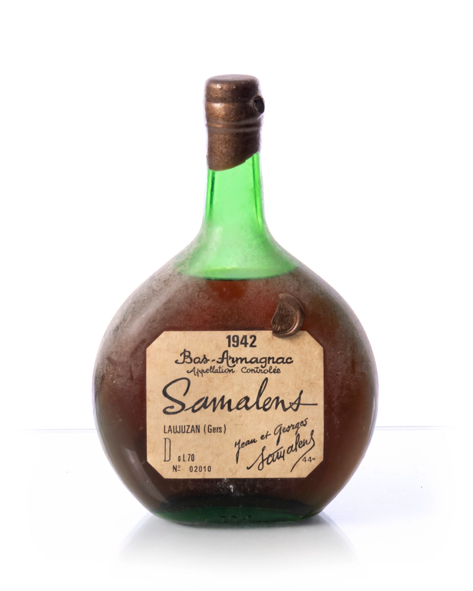 Null 1 bottiglia (70 cl. - 44°) BAS-ARMAGNAC SAMALENS
Anno : 1942
Denominazione &hellip;