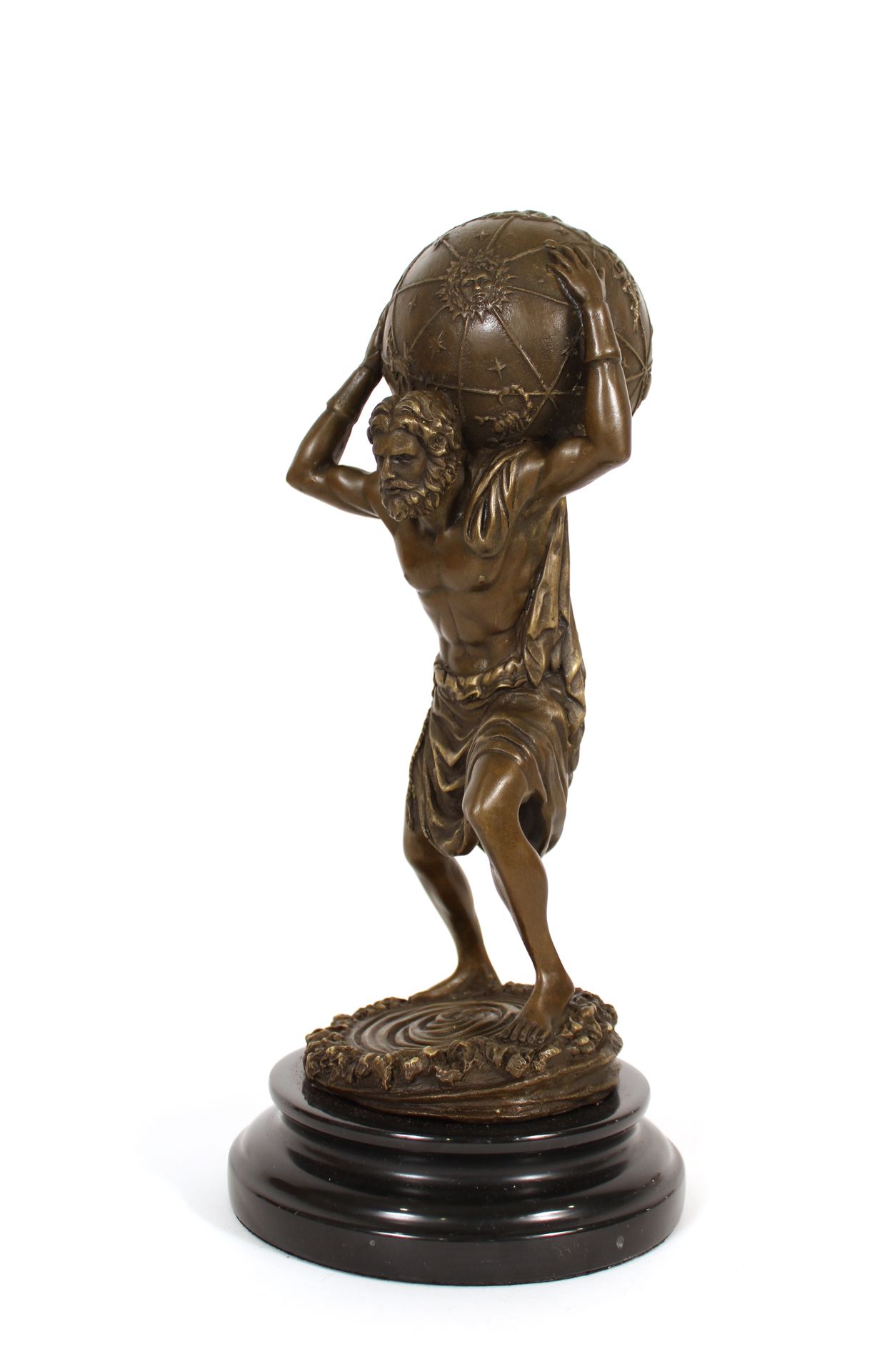 Null 20th Century School
Atlas
Bronze with medallic patina, marble pedestal base&hellip;