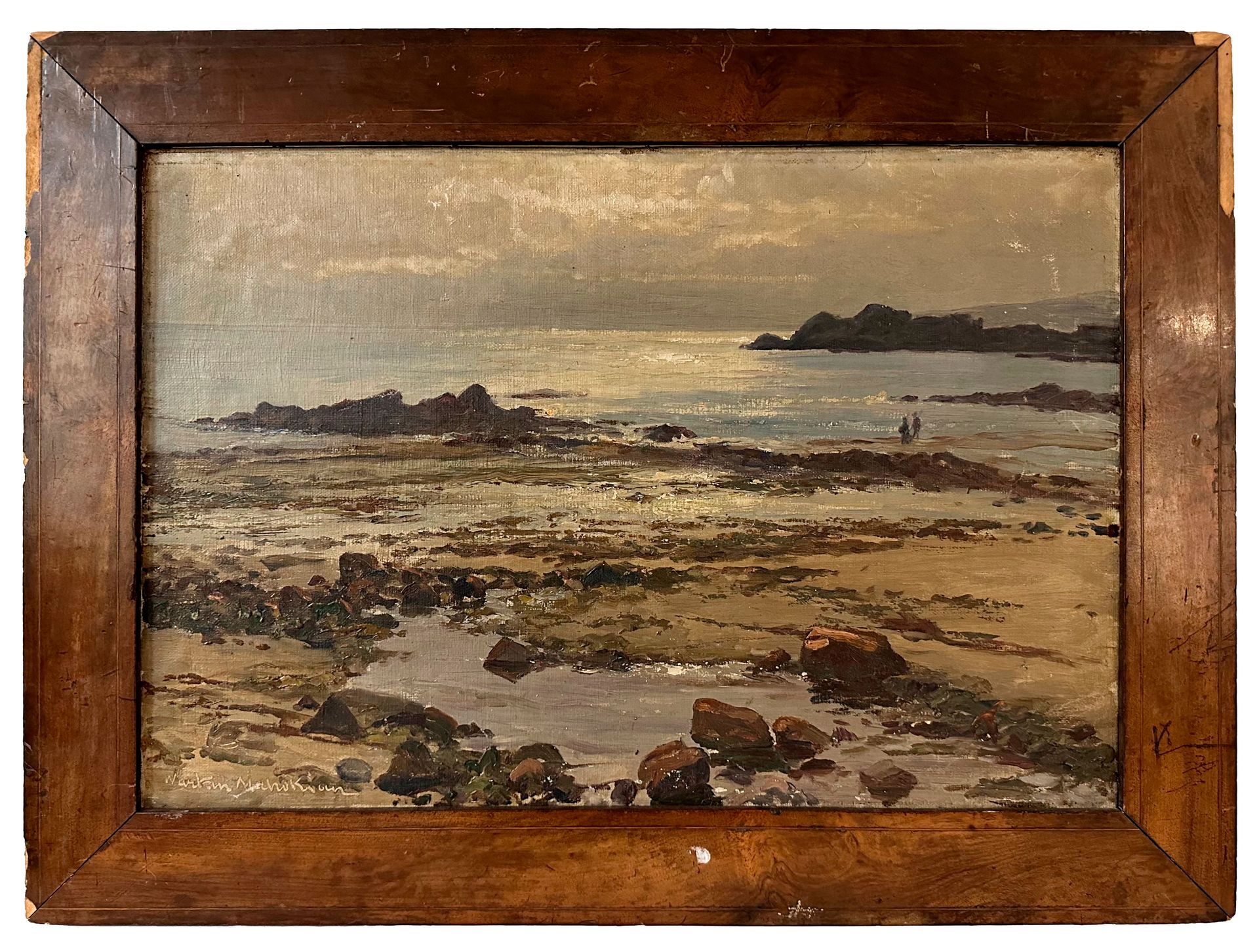 Null Wartan MAHOKIAN (1869-1937)
Pêcheurs à pied
Huile sur toile signée 
39 x 55&hellip;