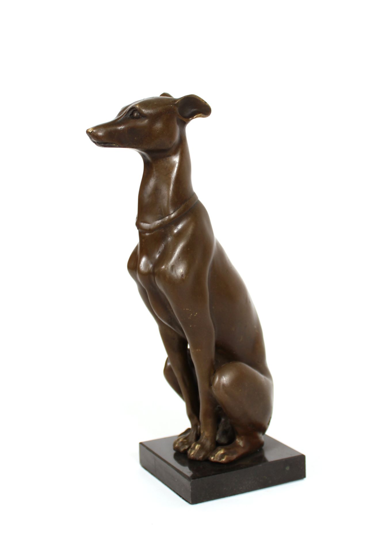 Null After BARYE
Seated greyhound
Bronze with medallic patina, signed, marble ba&hellip;