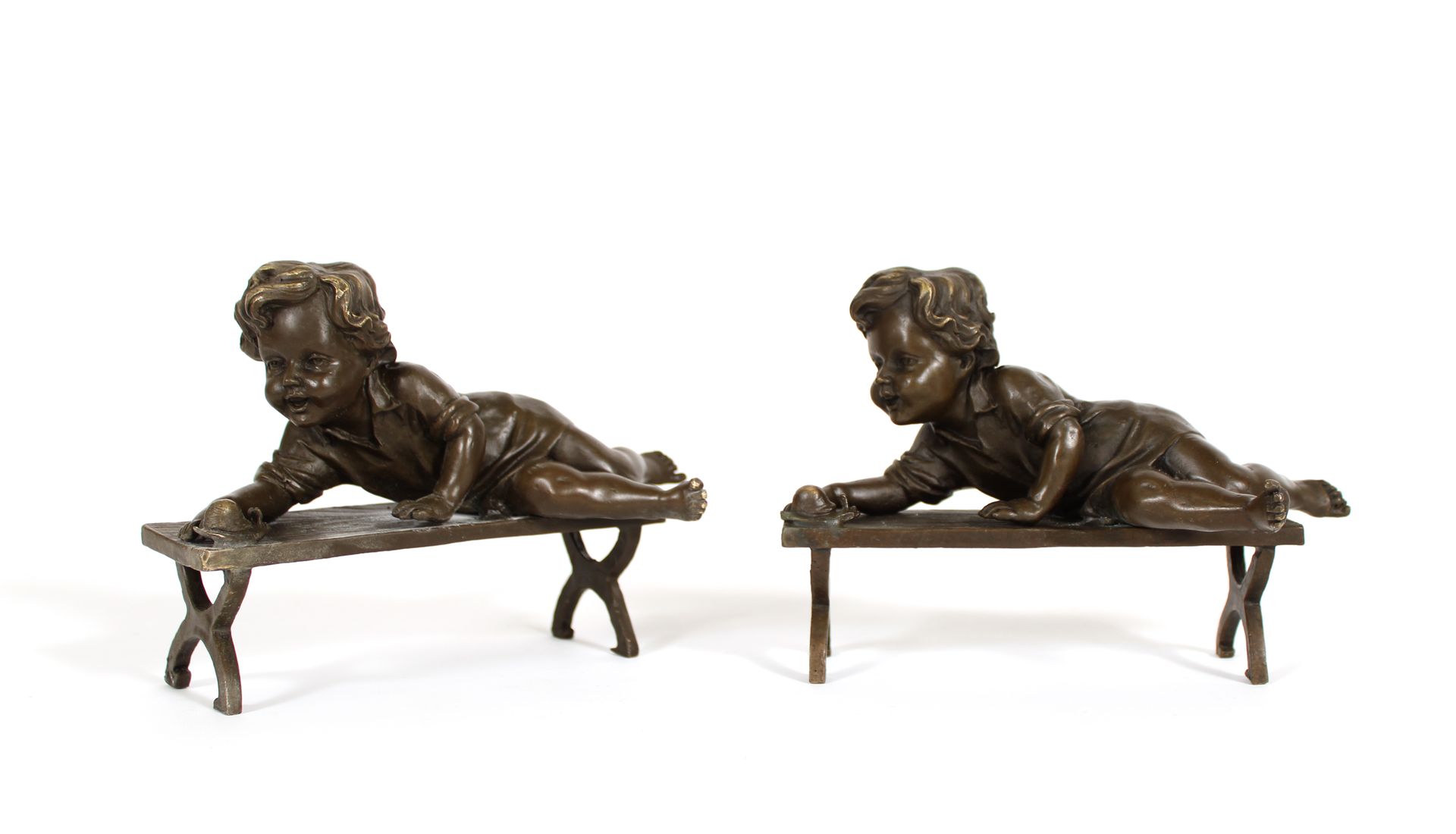 Null M. LECONNETI (20th century school)
Children on benches
Bronze, medal patina&hellip;