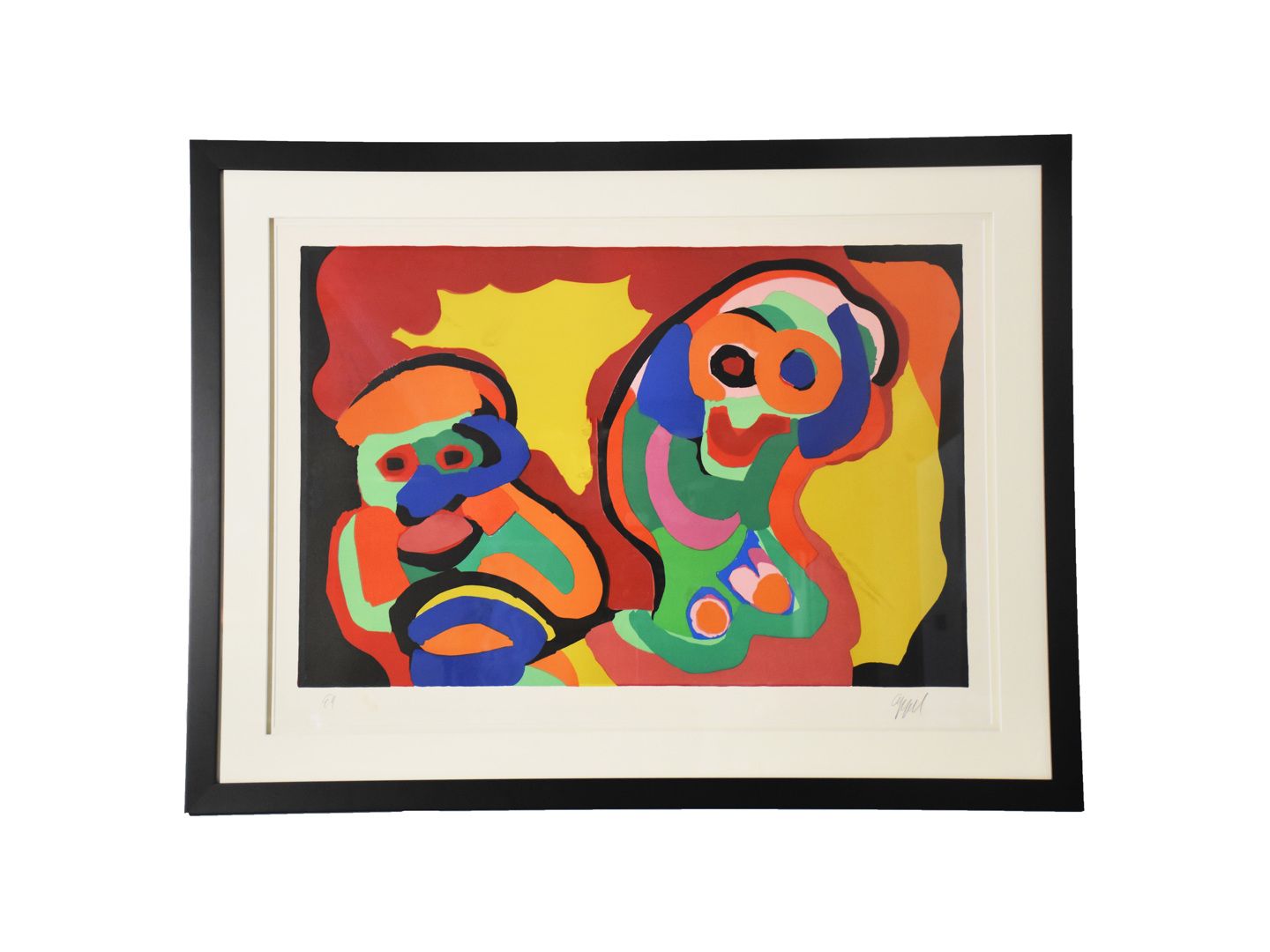 Null Litho signed Karel APPEL [1921-2006] and numbered E.A. "Man and dog" dim. 6&hellip;