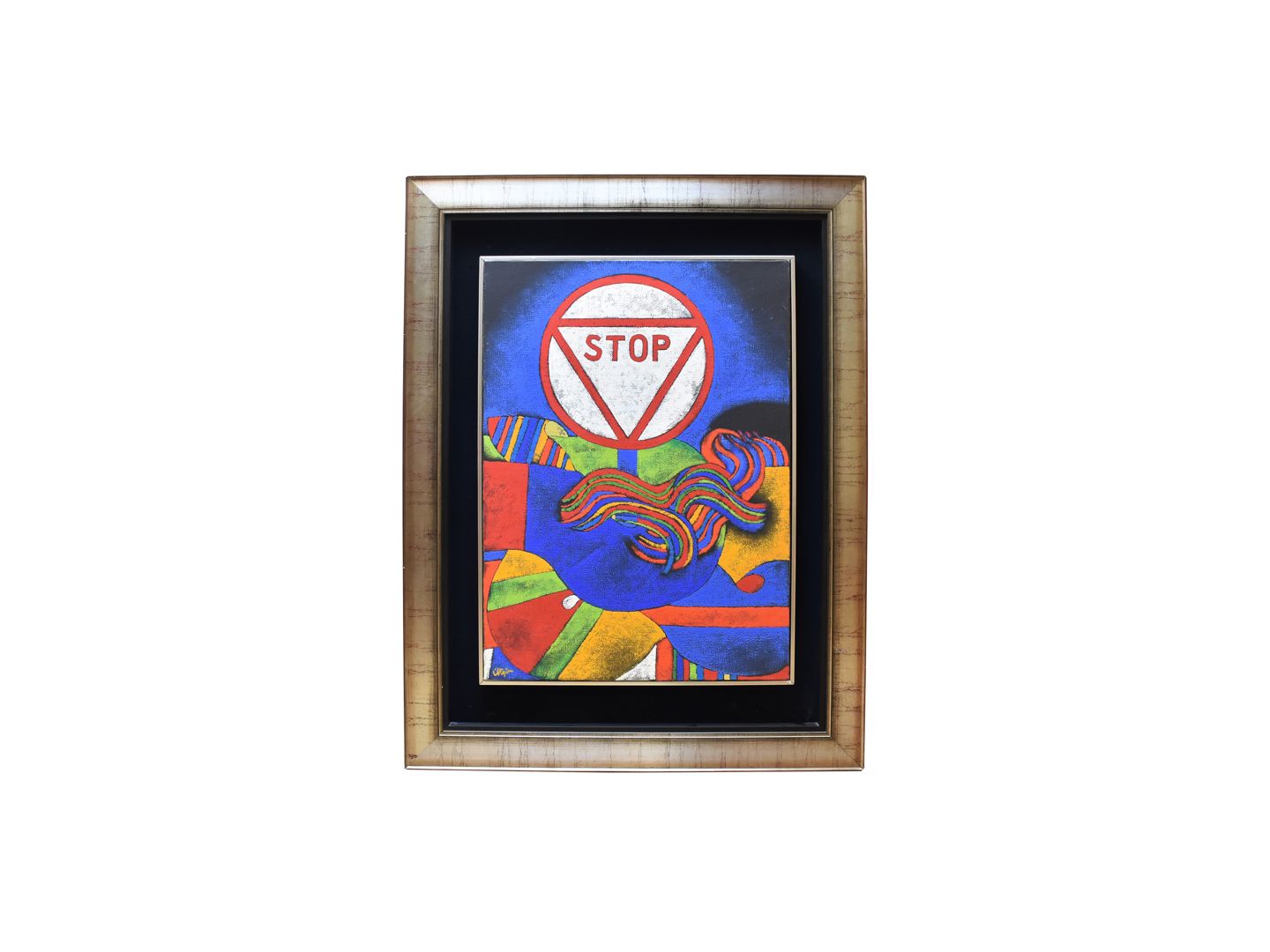 Null Painting oil on canvas signed Georges COLLIGNON [1923- ] "The stop" dim. 10&hellip;