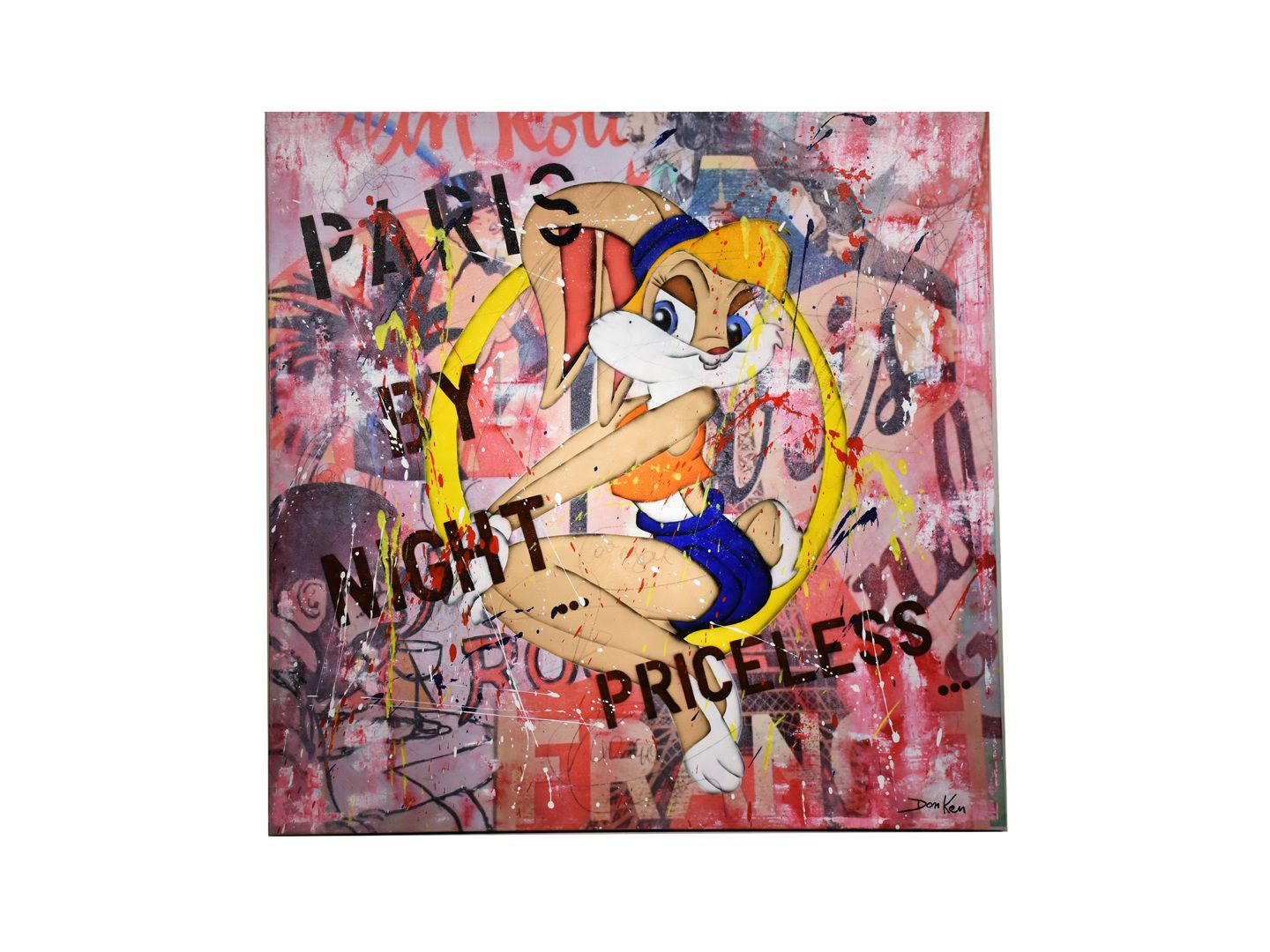 Null Tableau technique mixte signé Don Ken "Paris by night priceless" dim. 100 x&hellip;