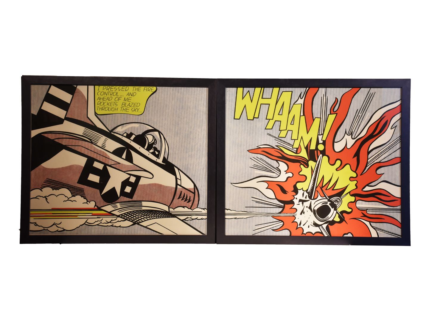 Null Sériegraphie ( à 2 pièces) de Roy Lichtenstein (non signé) "Whaam !!! 1963"&hellip;