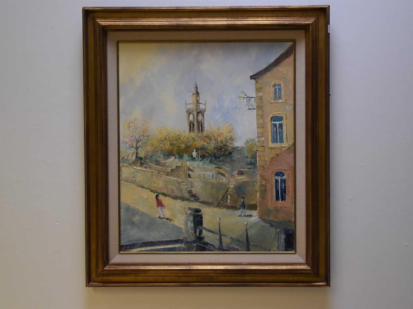 Null Painting oil on canvas signed Albert René ZIMMER [1910-1998] "Village view"&hellip;