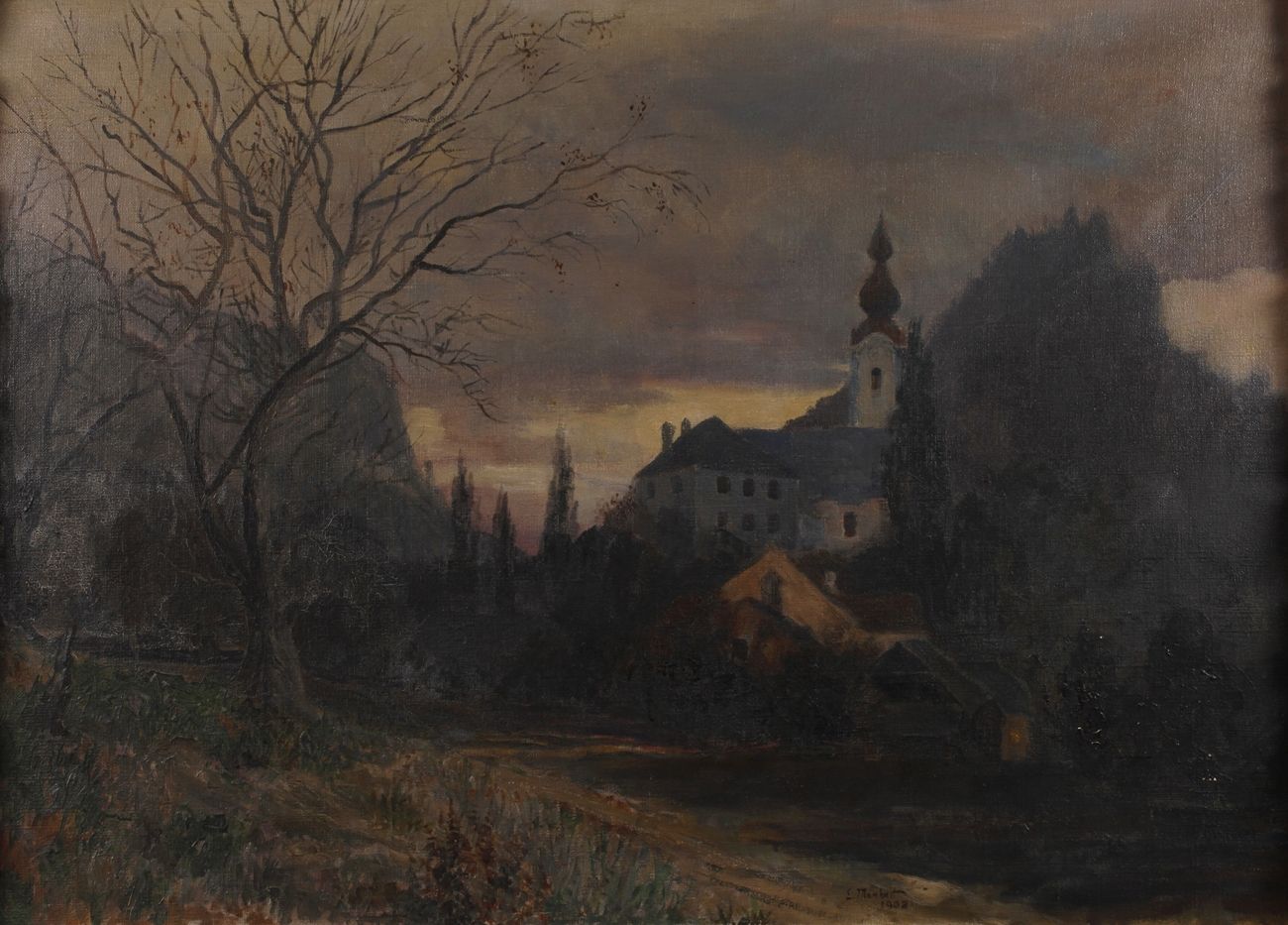 Null Eduard Manhart, "Abend bei Gurnitz"
Evening view of the baroque St. Martin'&hellip;
