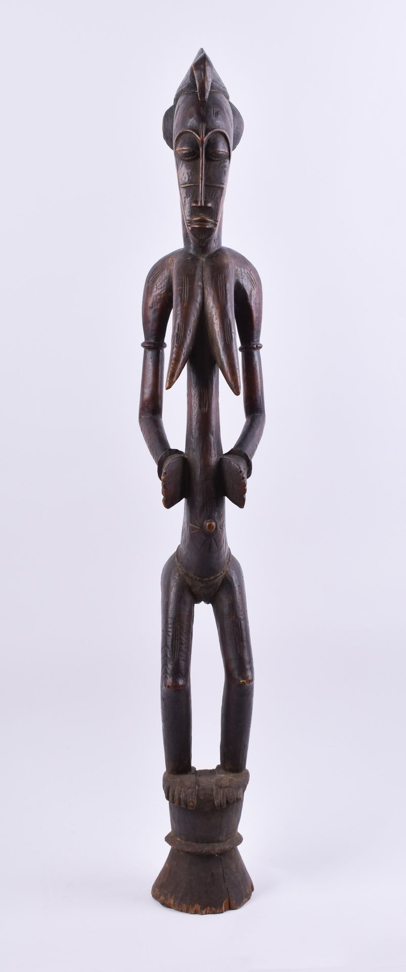 Figur Afrika Senufo/Elfenbeinküste 木头，生育能力，高：110厘米，美丽的古老铜锈