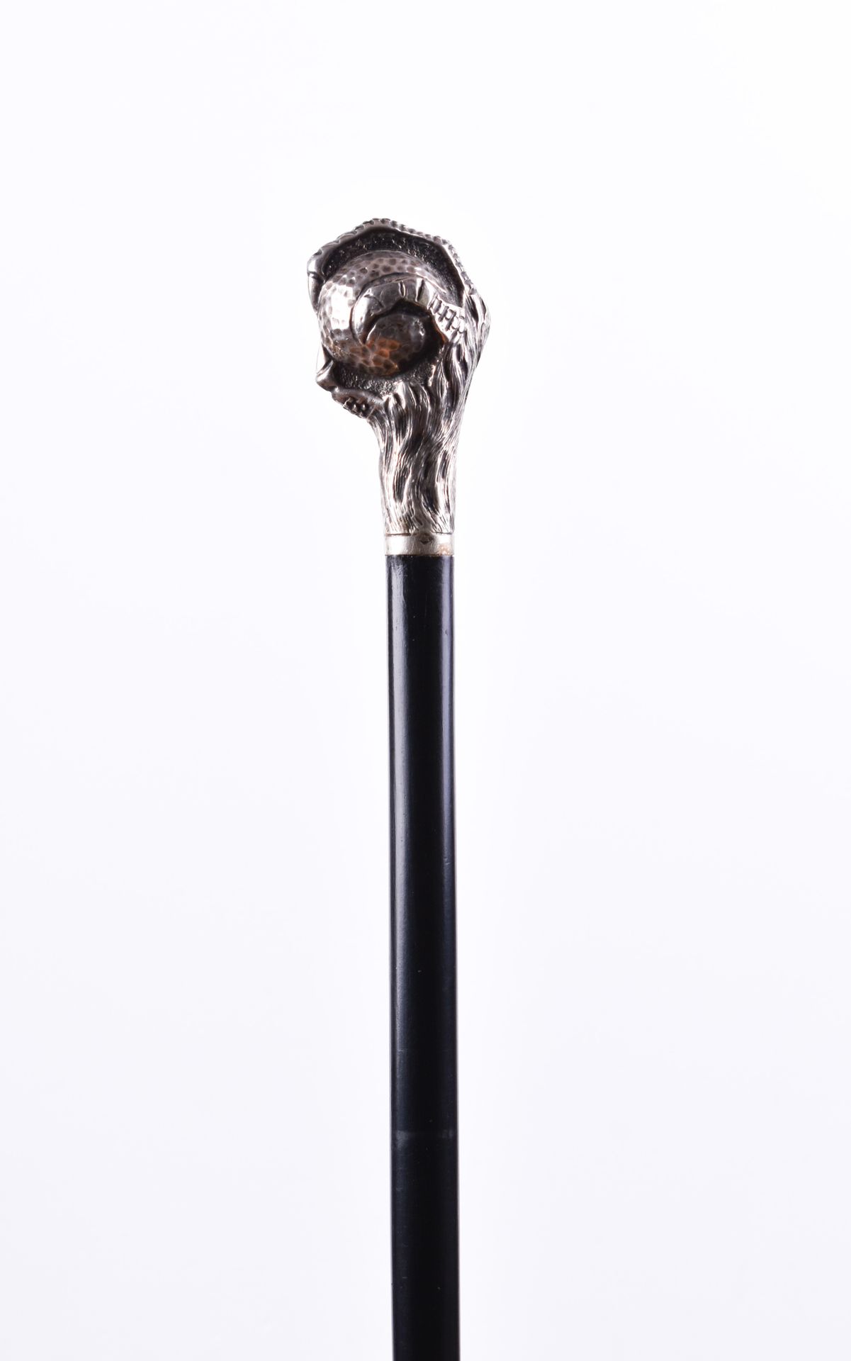 Gehstock England um 1900 Griff Silber gepunzt, L: 87 cm