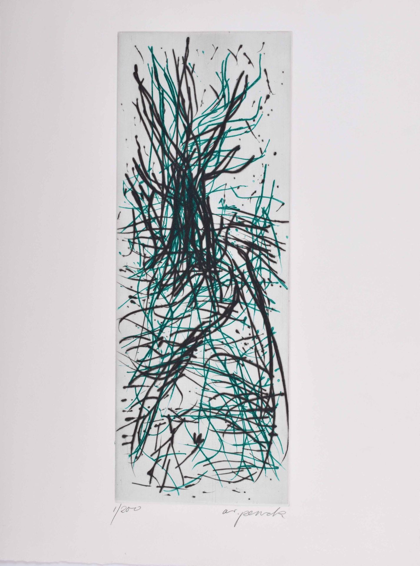 A.R. PENCK (1939-2017) O.T.Grafik - Gravure en couleur sur papier fait main, tai&hellip;