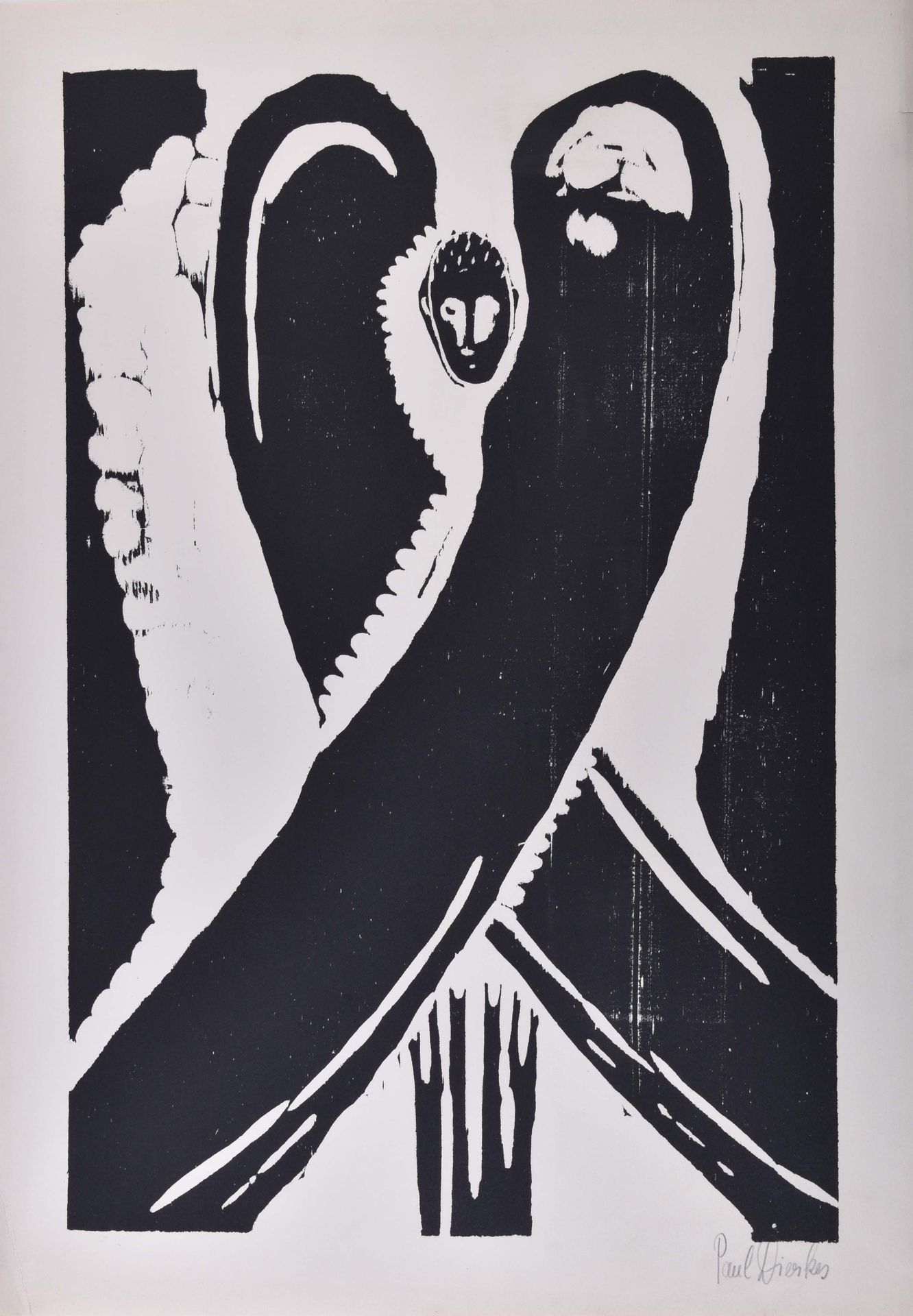 Paul DIERKES (1907-1968) Sans titreGraphique - gravure sur bois, 76 cm x 53 cm,s&hellip;
