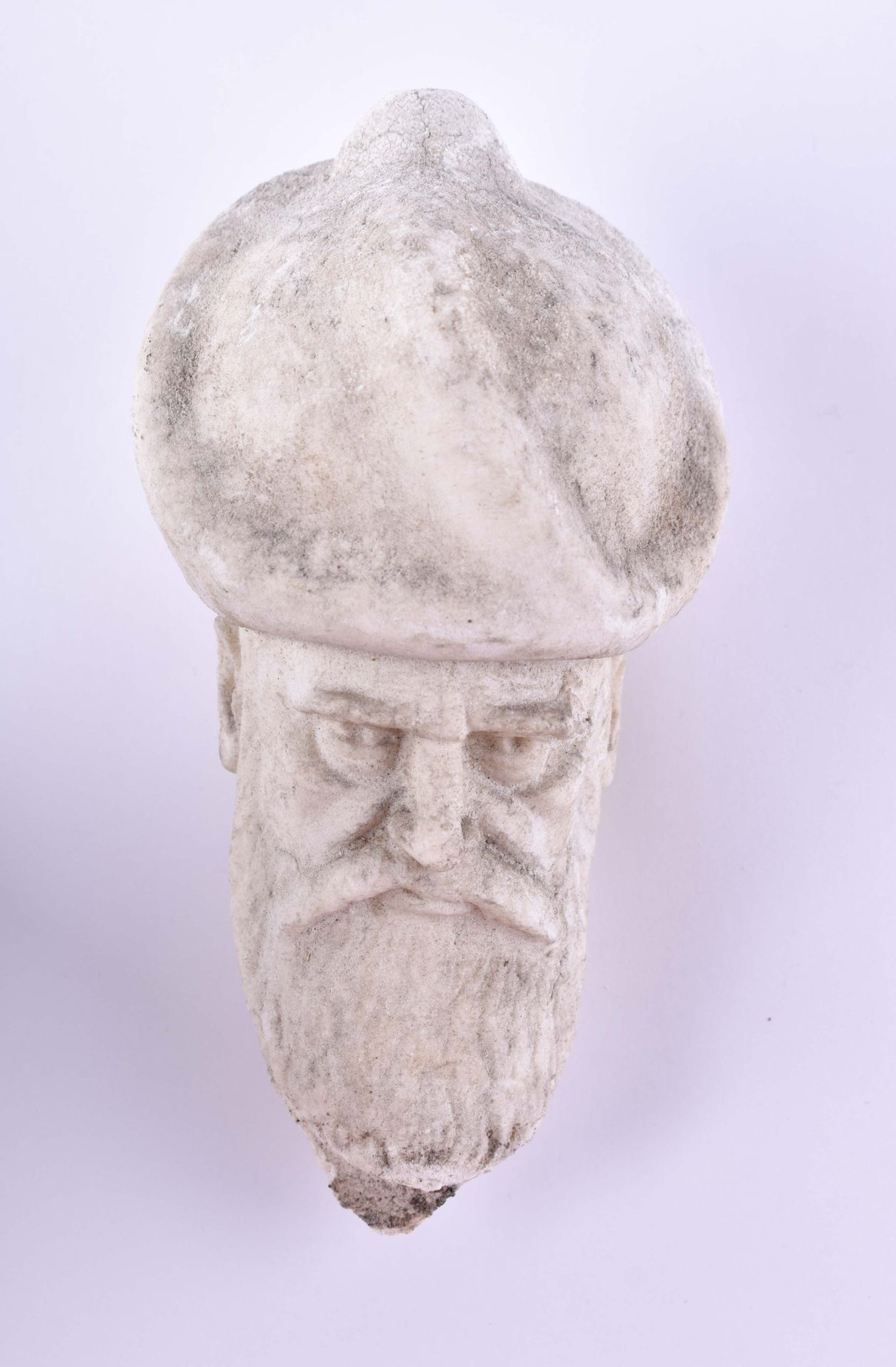 Antiker Marmorkopf Tête d'un homme barbu, marbre, L : 18,5 cm