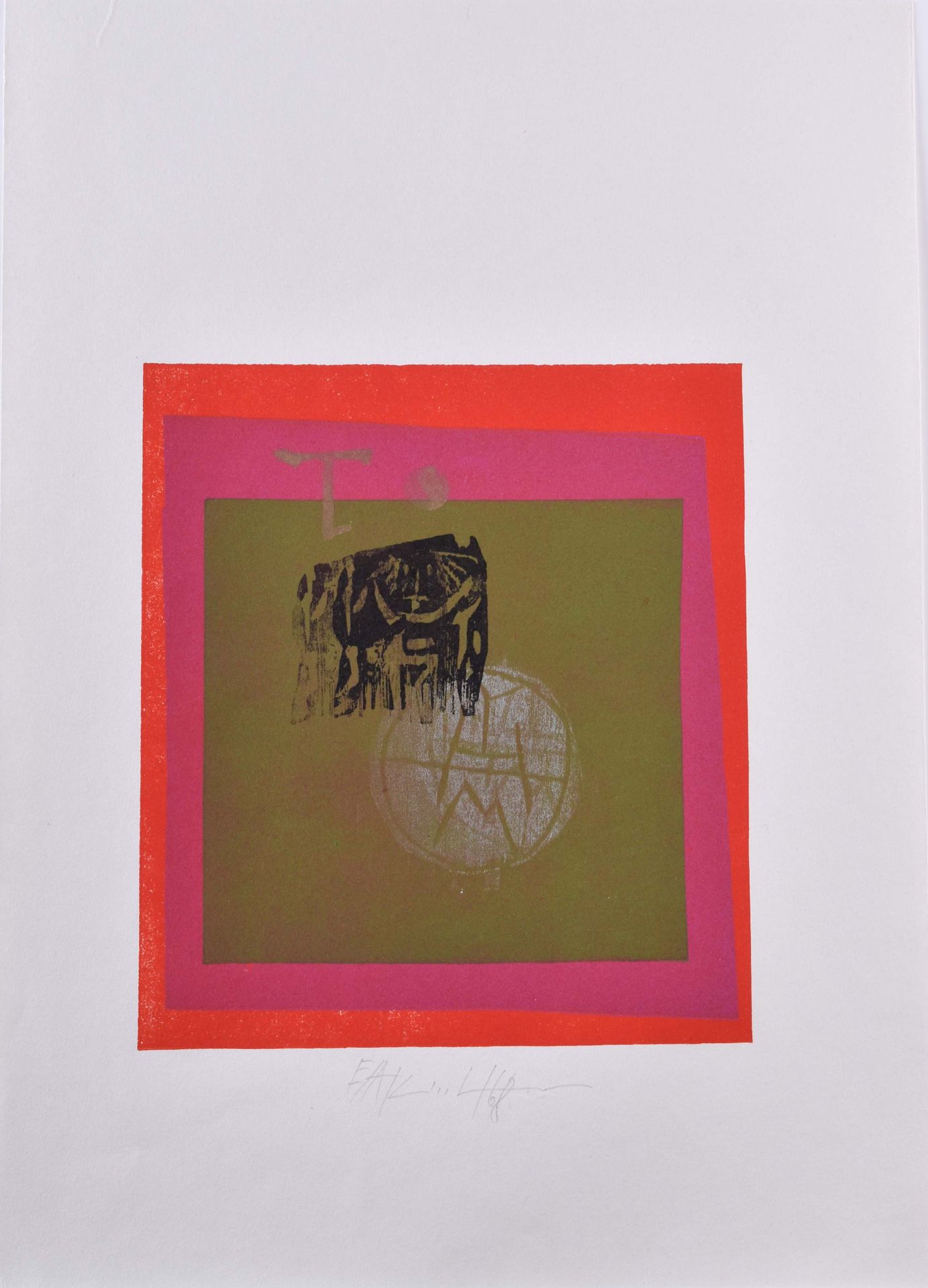 Ingo KIRCHNER (1930-1983) Thé en 5 couleursGraphique - linogravure en couleur, 4&hellip;