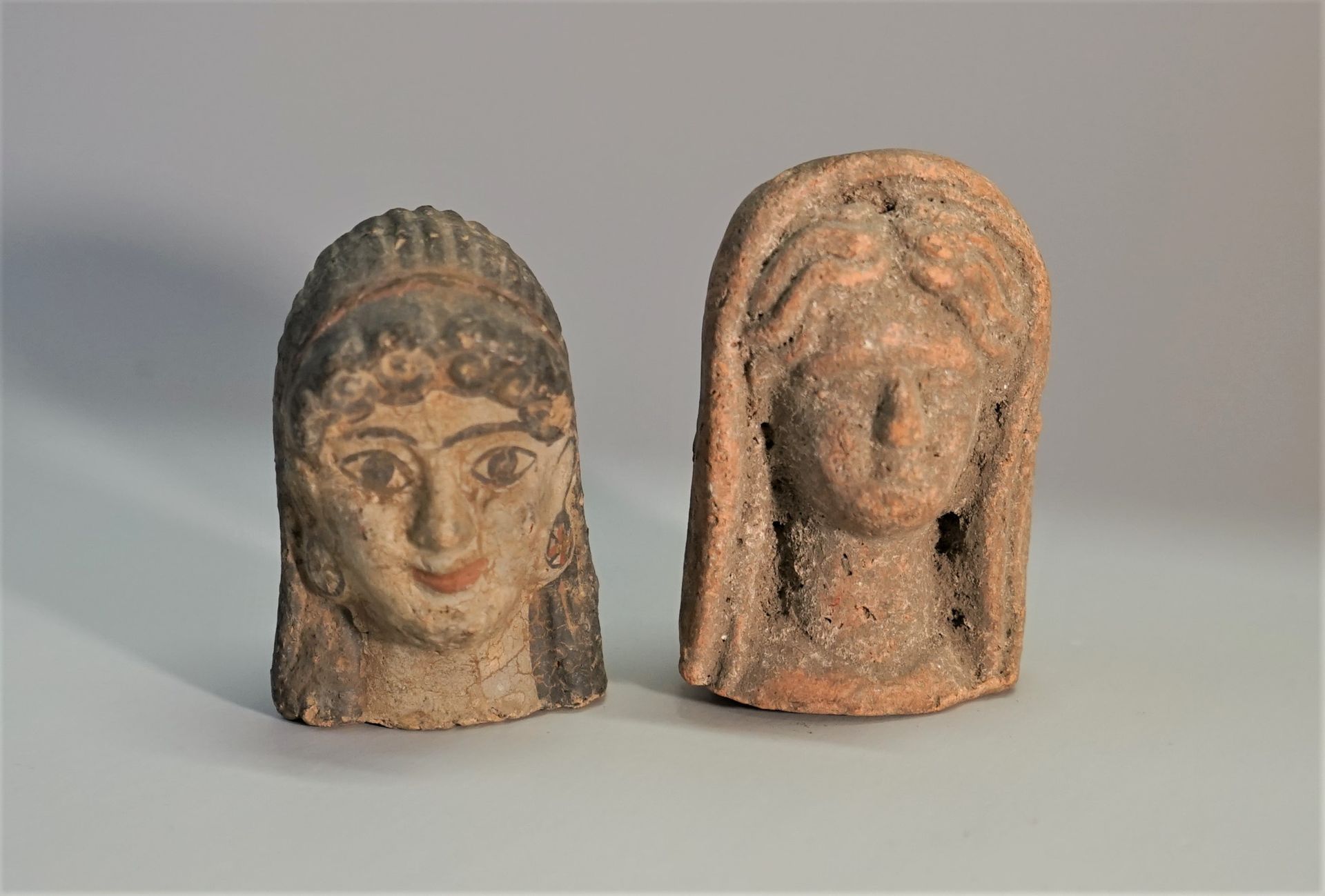 Null Set consisting of a Phoenician style head in polychrome terracotta and a Cy&hellip;