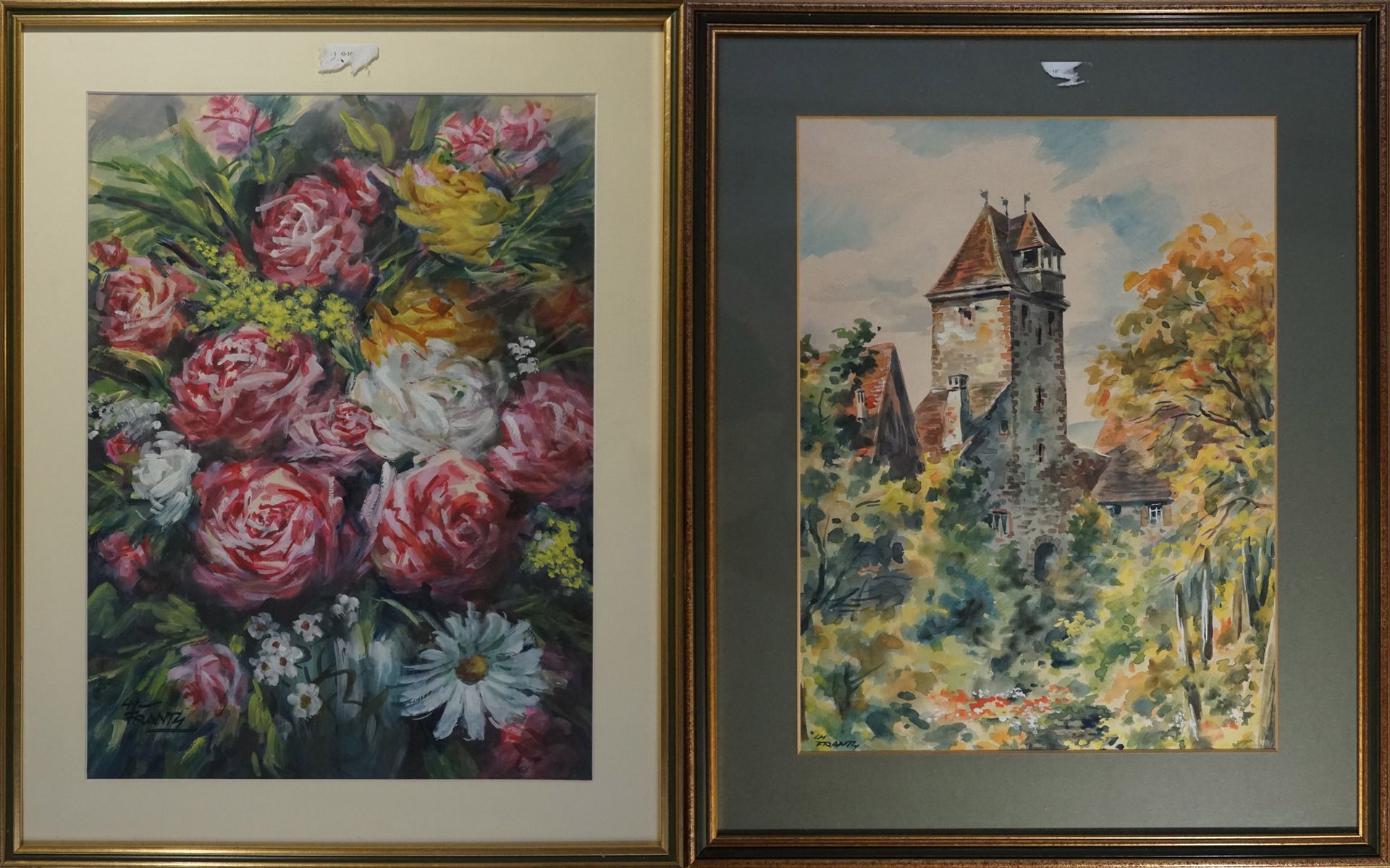 Null 夏尔-安托万-弗朗茨 (1889-1957)

两幅水彩画：旺根之景和花束

左下方有签名

42 x 31厘米和41.5 x 31.5厘米（展出，装&hellip;
