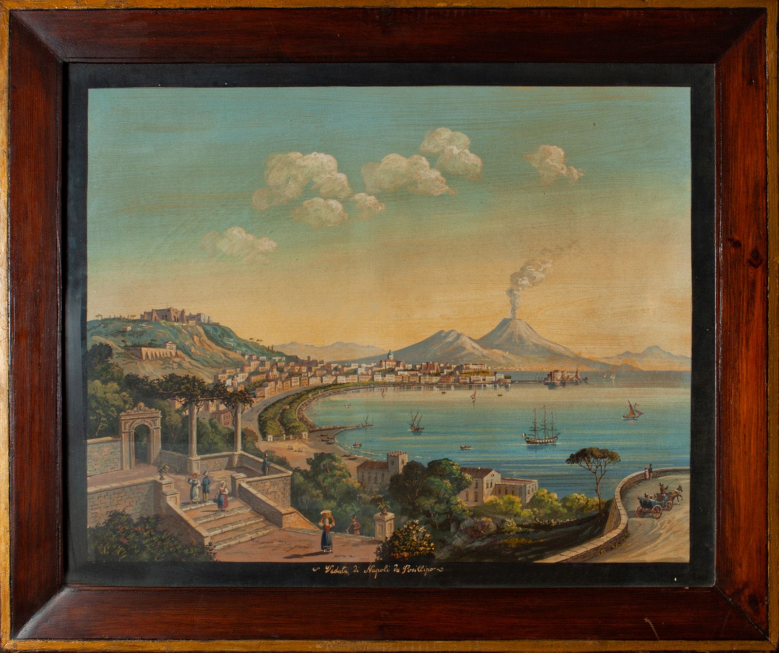 Null 波西利波的那不勒斯之路（Veduta di Napoli da Posillipo

纸上水粉画，装在天然木质和鎏金框架中

57 x 71, cm &hellip;