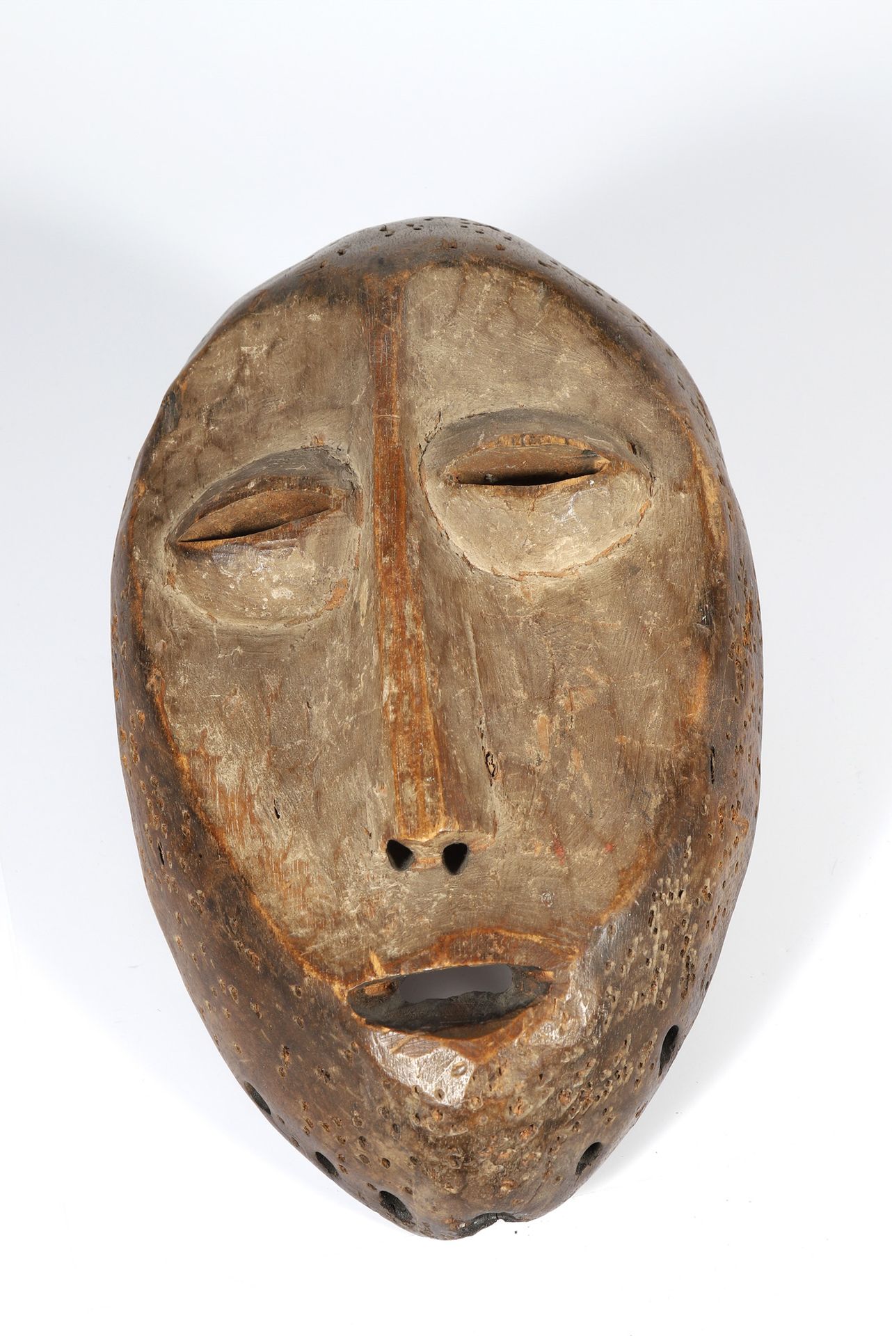 Null Mask with coffee bean eyes, showing ancient traces of kaolin. Presence of n&hellip;