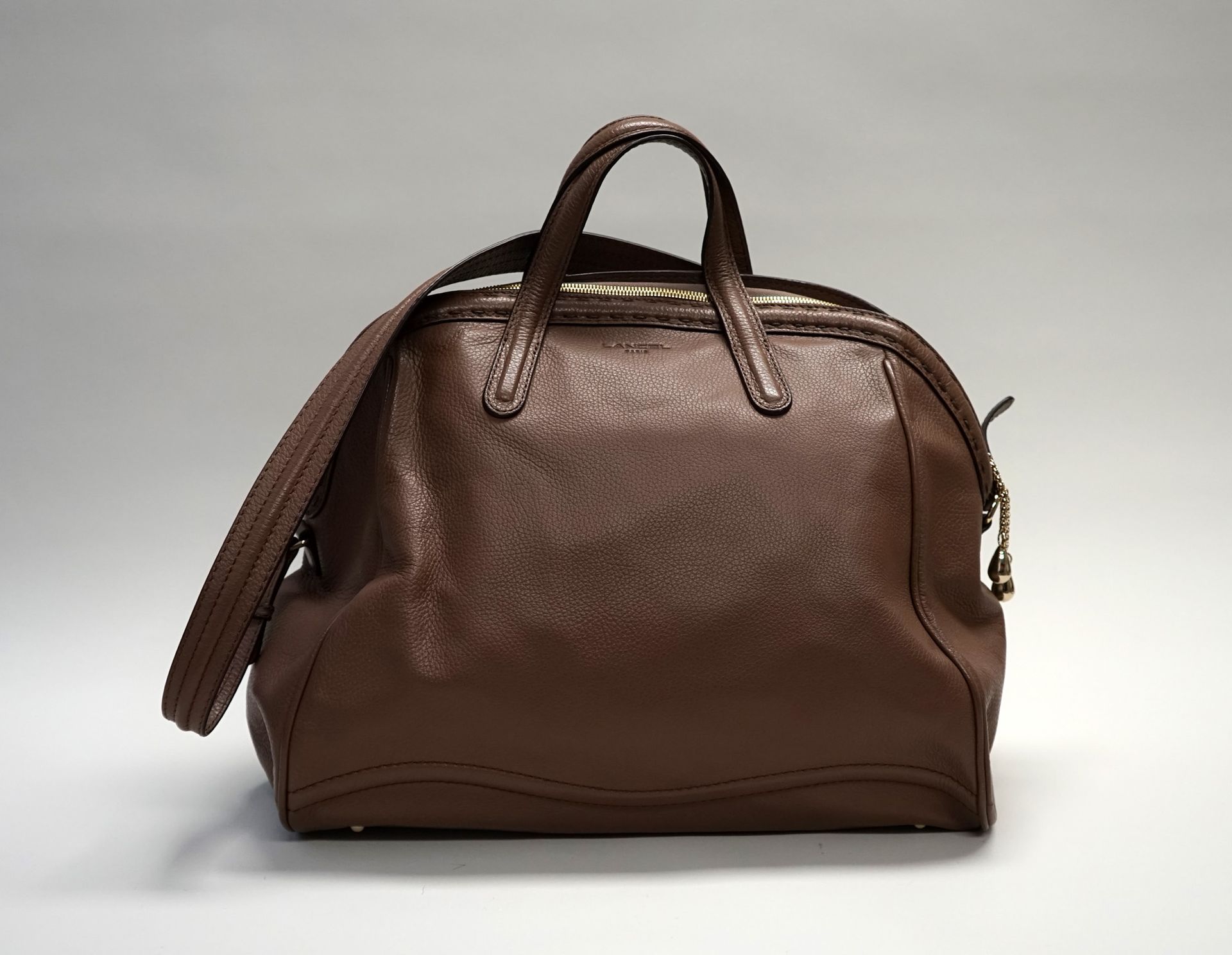 Null LANCEL - BAG model "La Charmeuse" big model in taupe leather, hand-carried &hellip;