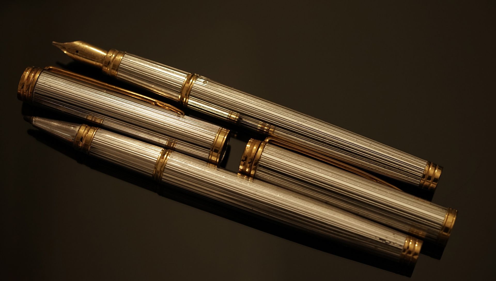 Null WATERMANN - Silver and gold-plated set including a fountain pen and a ballp&hellip;