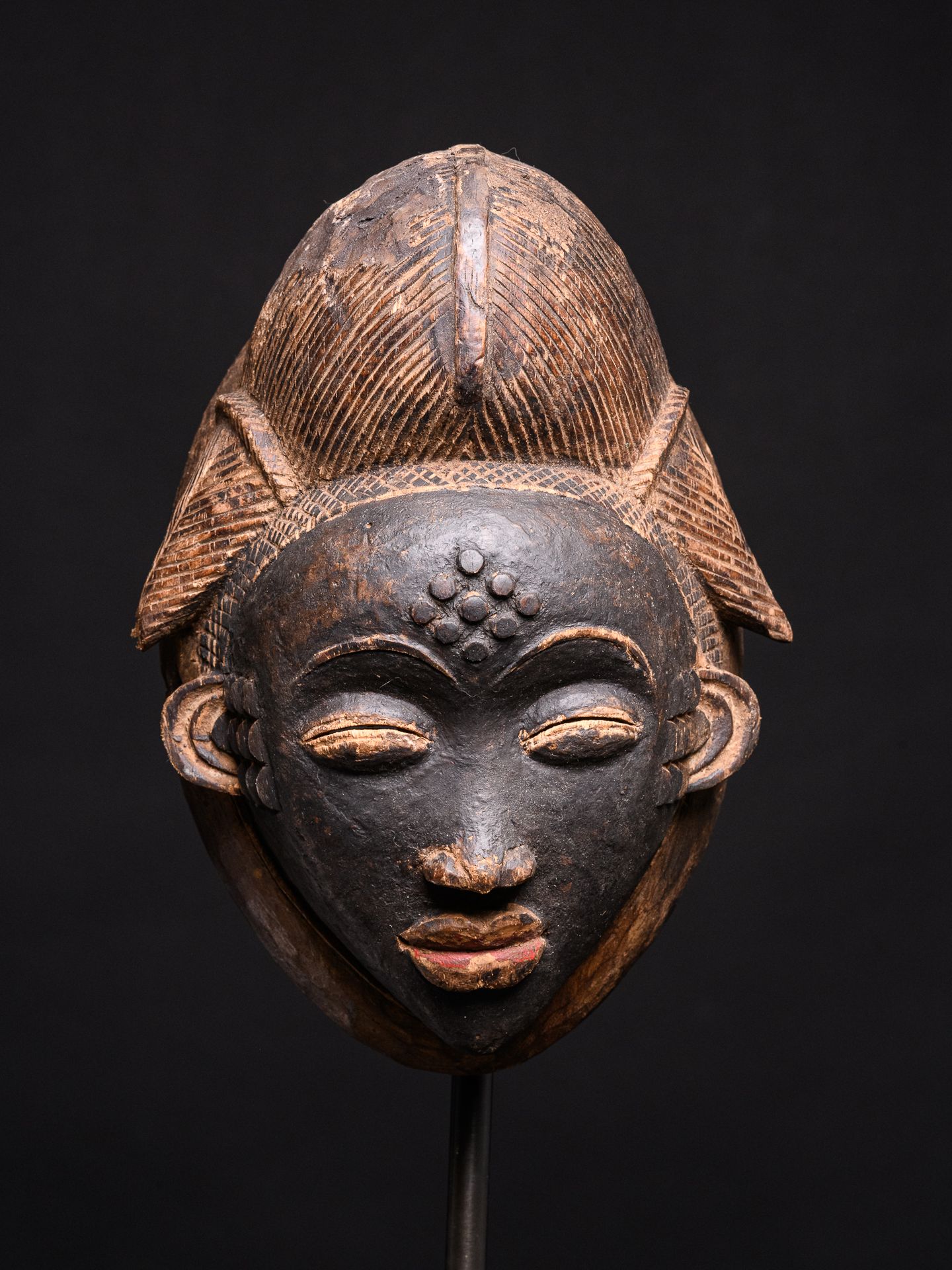 Null Masque Punu noir, Gabon - 2ème moitié du 20ème siècle